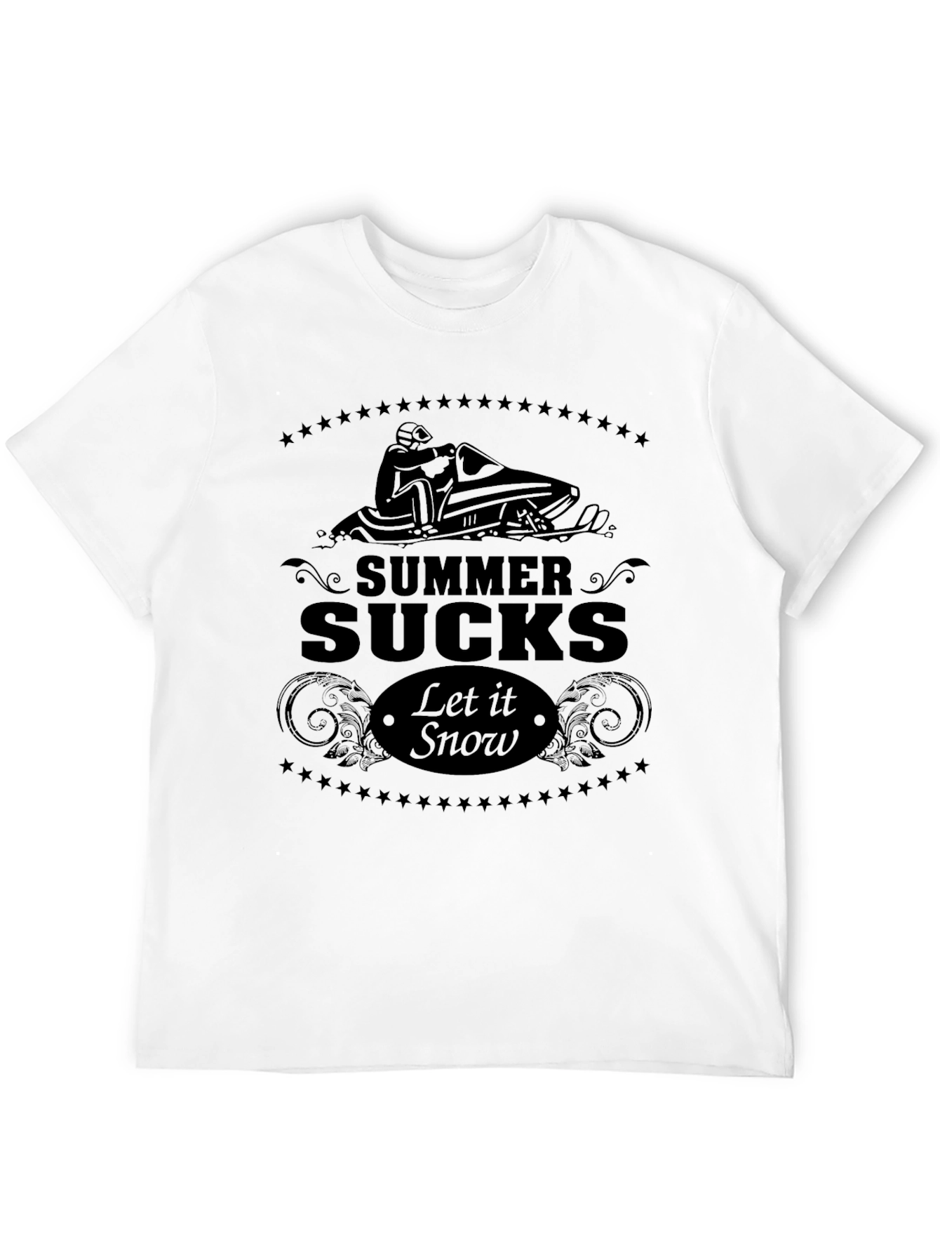 Summer Sucks Let it Snow Black T-Shirt