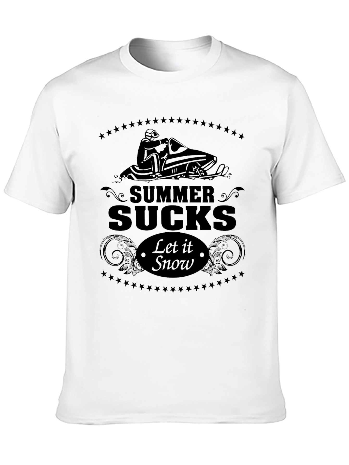 Summer Sucks Let it Snow Black T-Shirt