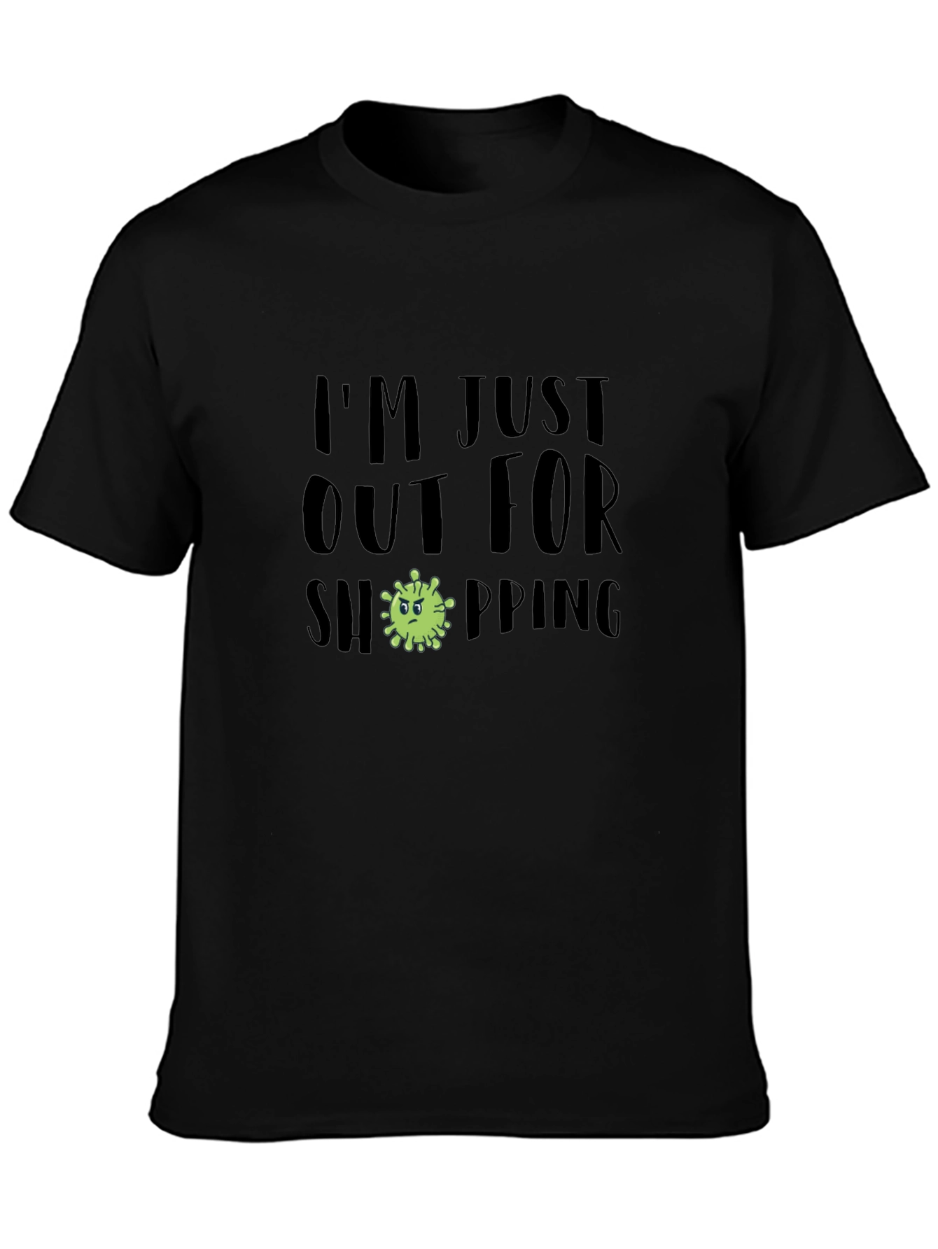 Funny Shopping Virus Black T-Shirt