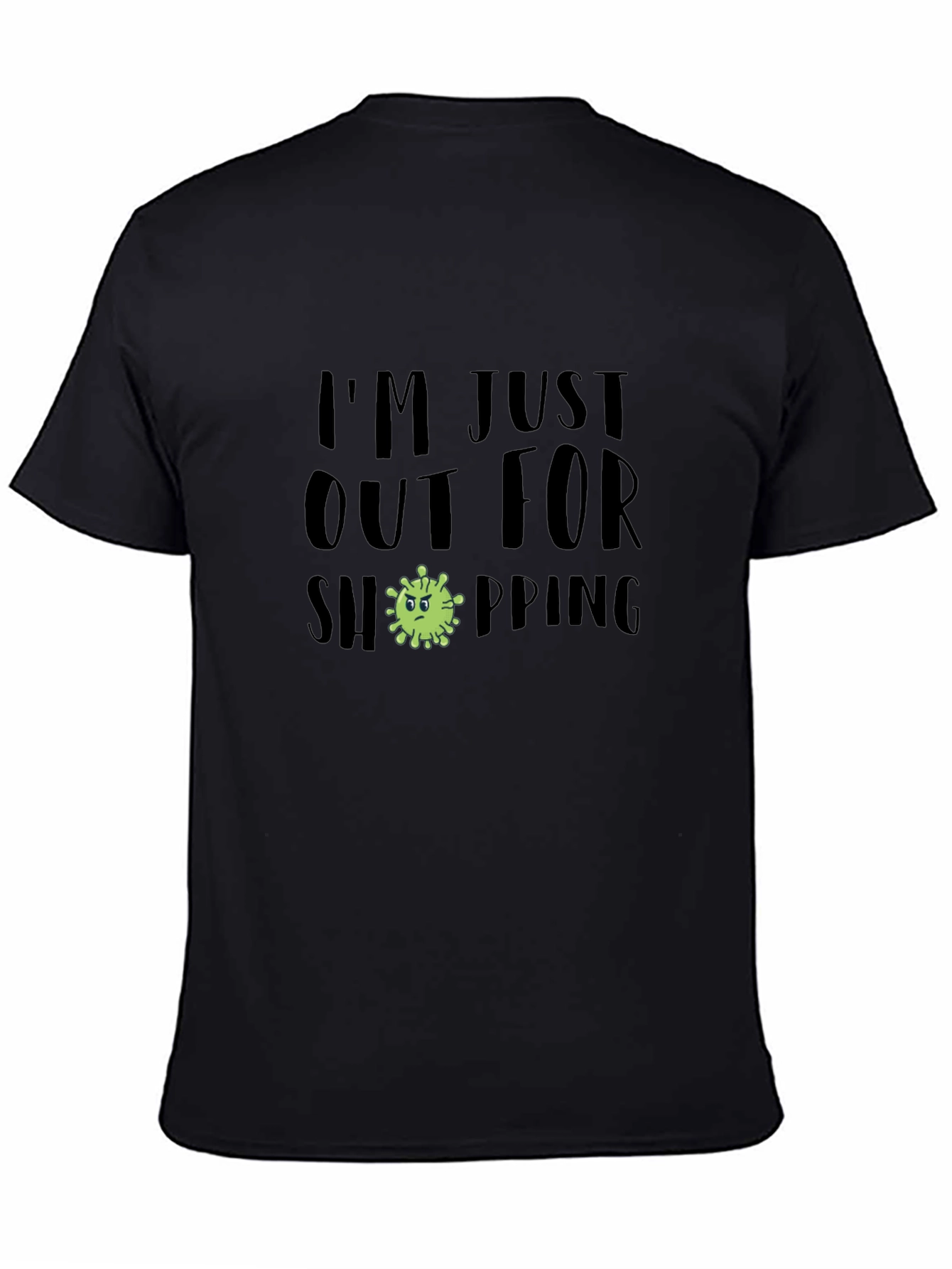 Funny Shopping Virus Black T-Shirt