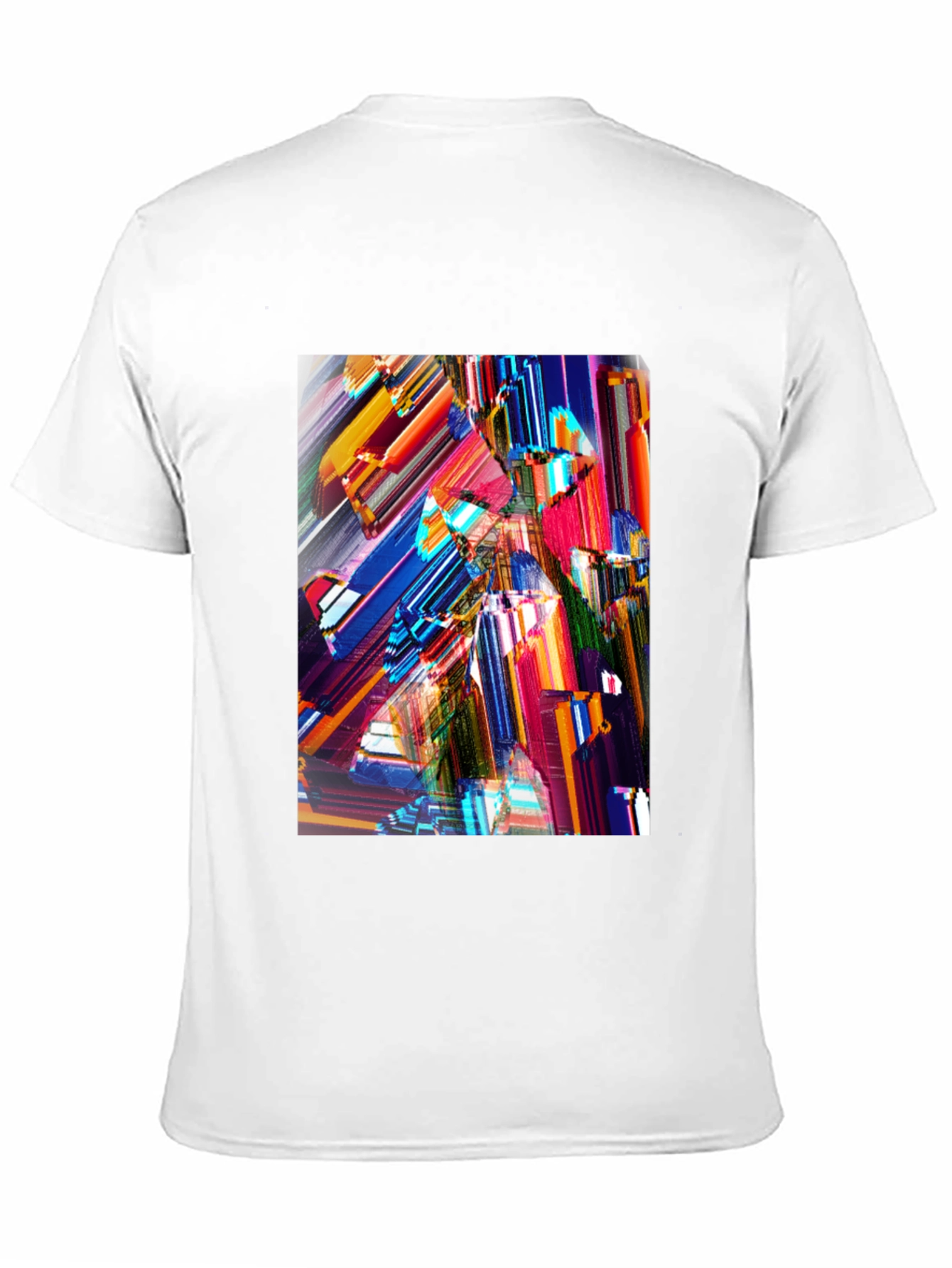 Abstract Geometric Print Black Crew Neck T-Shirt