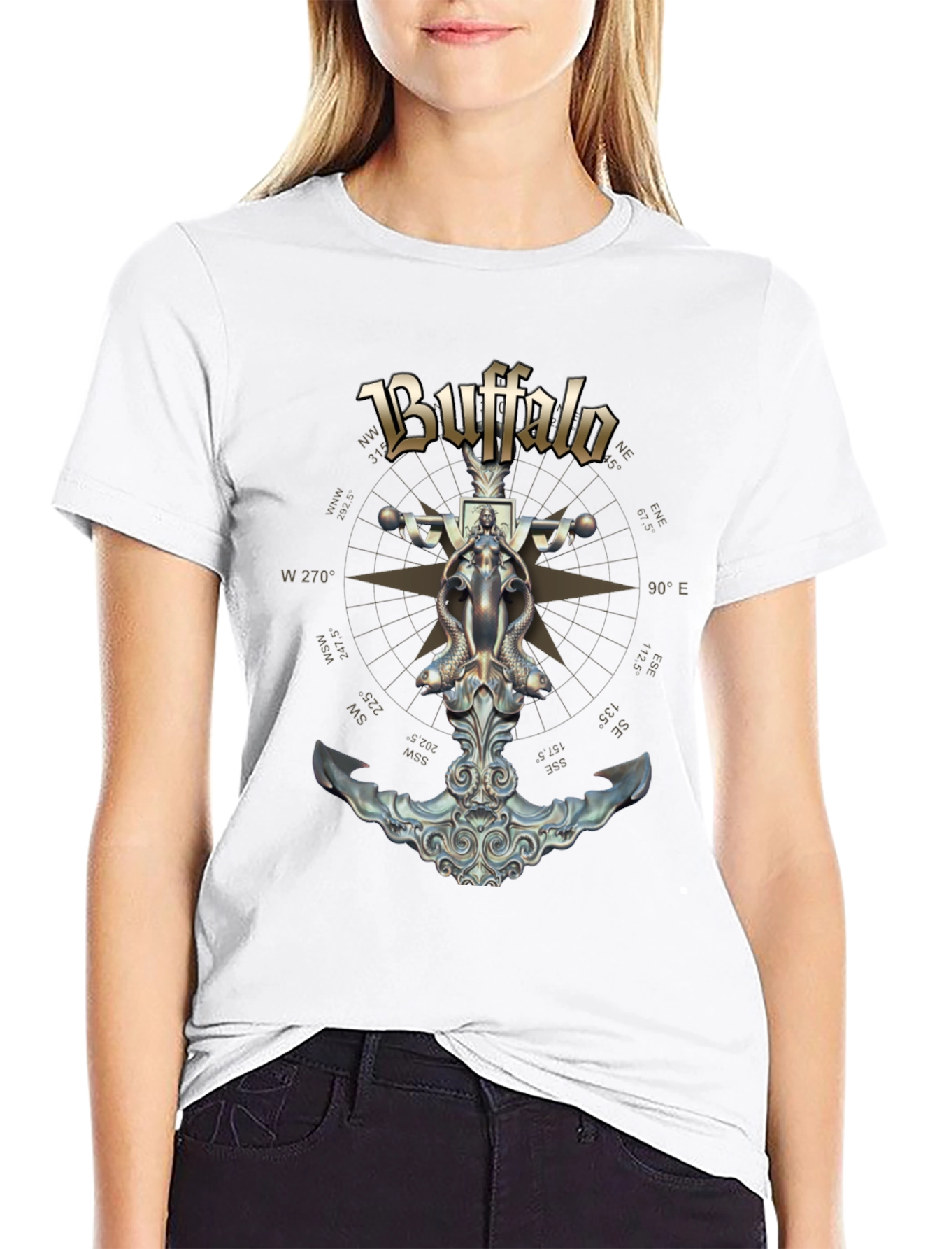 Buffalo Nautical T-Shirt - Mens Black Graphic Tee