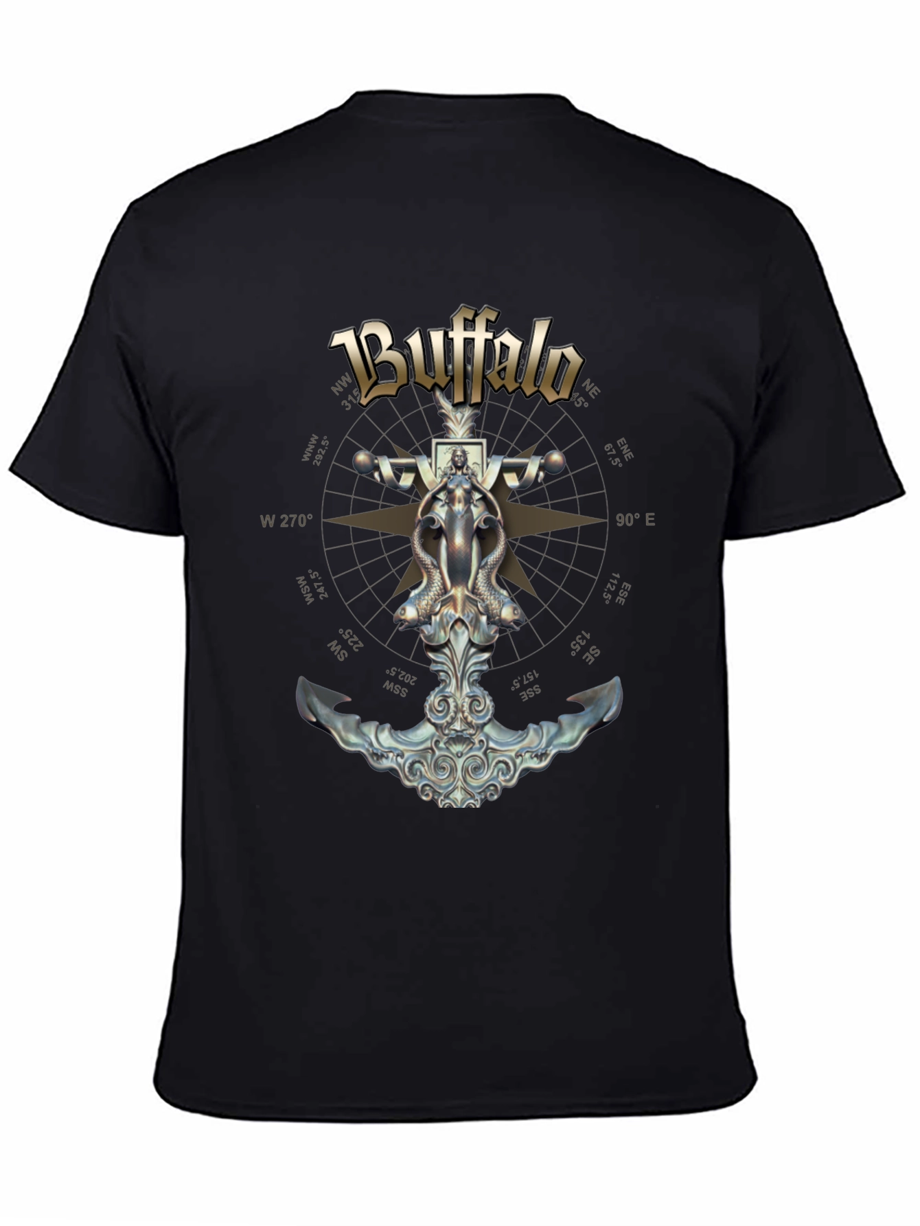 Buffalo Nautical T-Shirt - Mens Black Graphic Tee