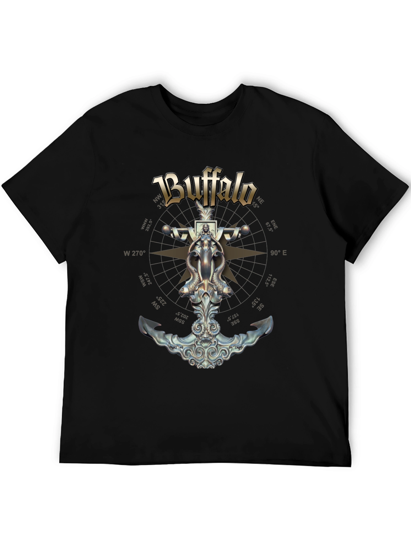 Buffalo Nautical T-Shirt - Mens Black Graphic Tee