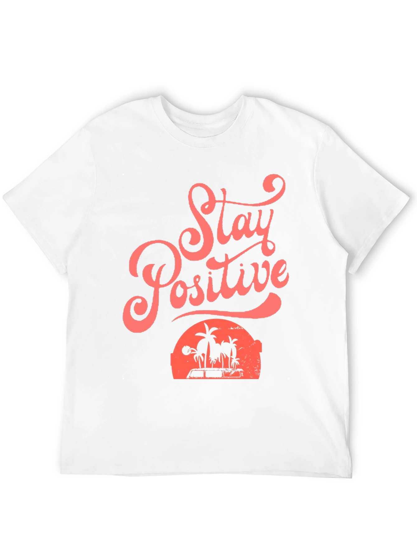 Stay Positive Beach Graphic Tee - Mens Black T-Shirt