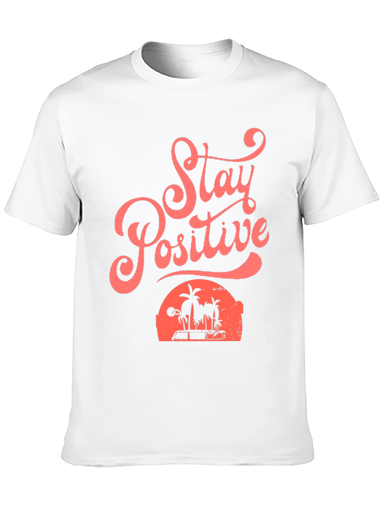Stay Positive Beach Graphic Tee - Mens Black T-Shirt