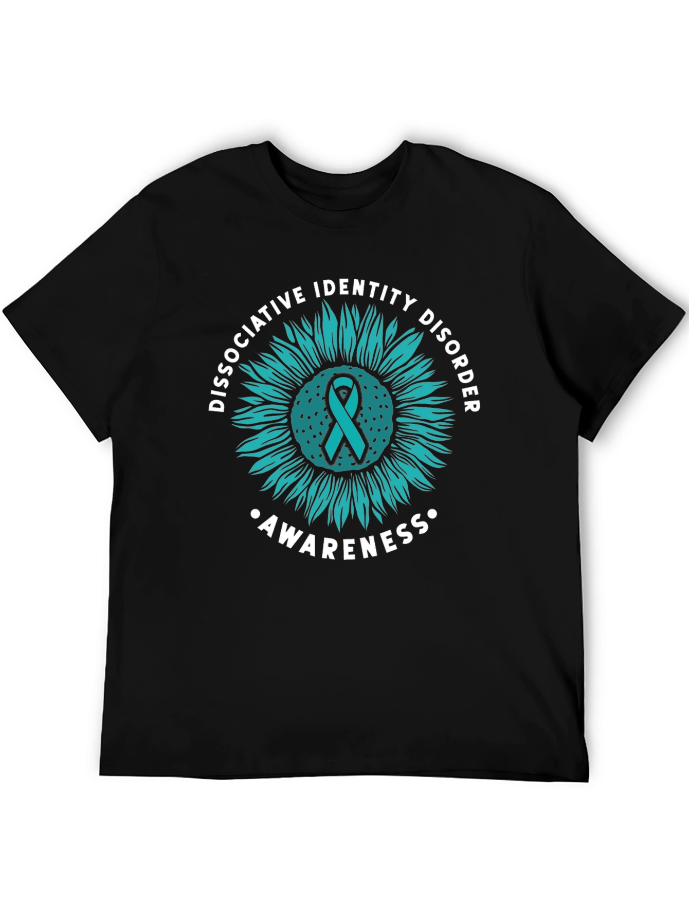 DID Awareness Sunflower Graphic Tee - Black Cotton Blend