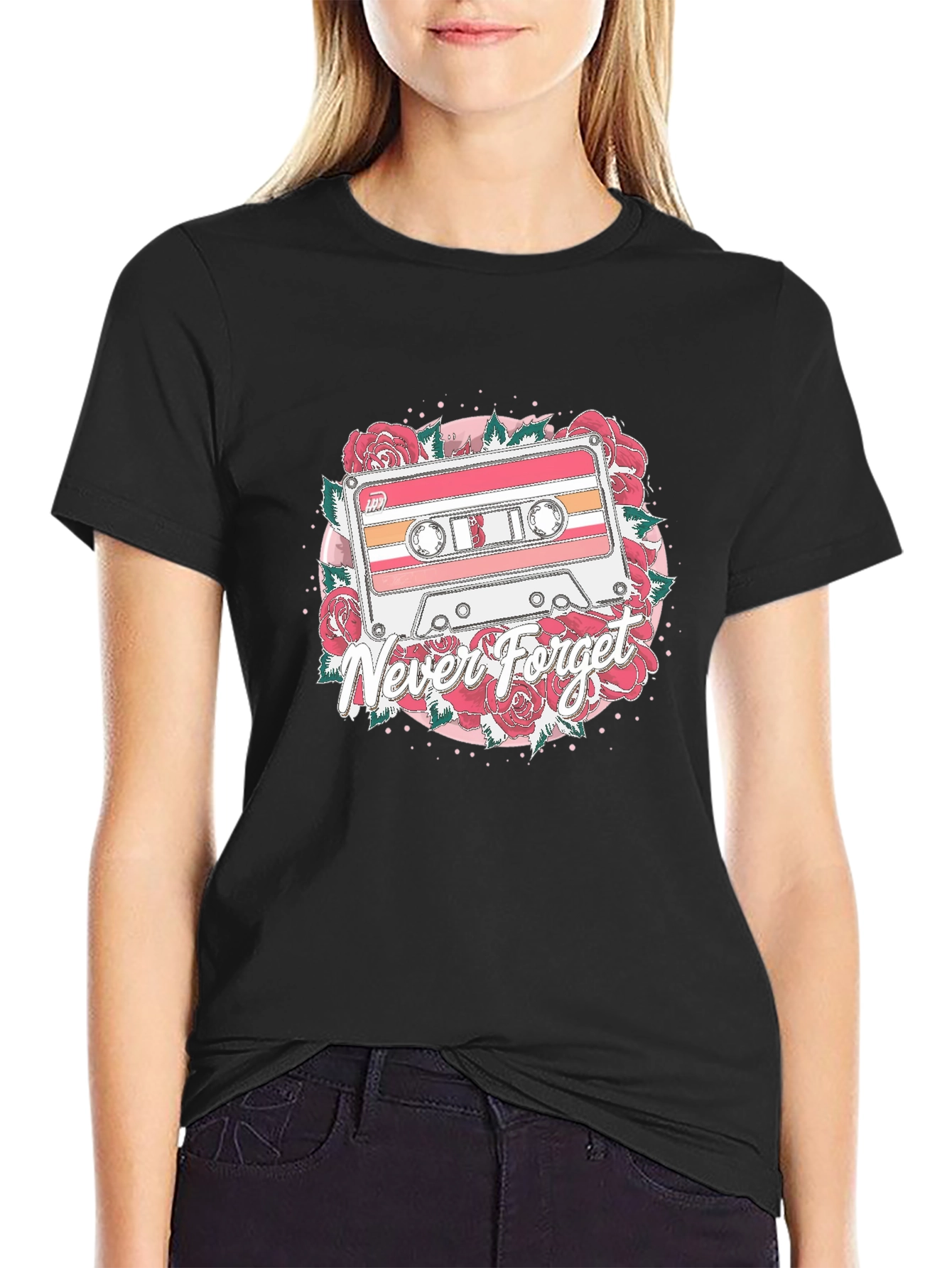 Retro Cassette Tape Never Forget Graphic Tee