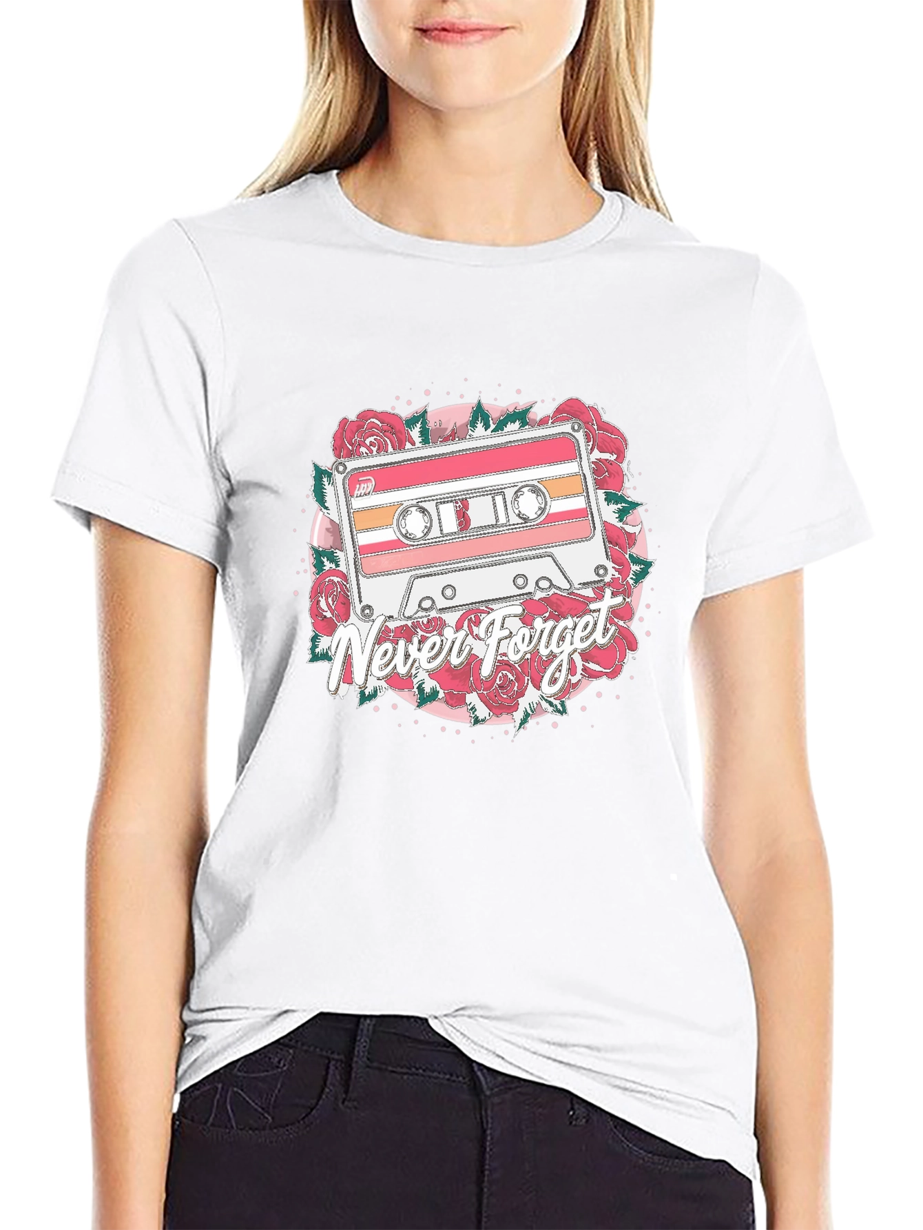 Retro Cassette Tape Never Forget Graphic Tee