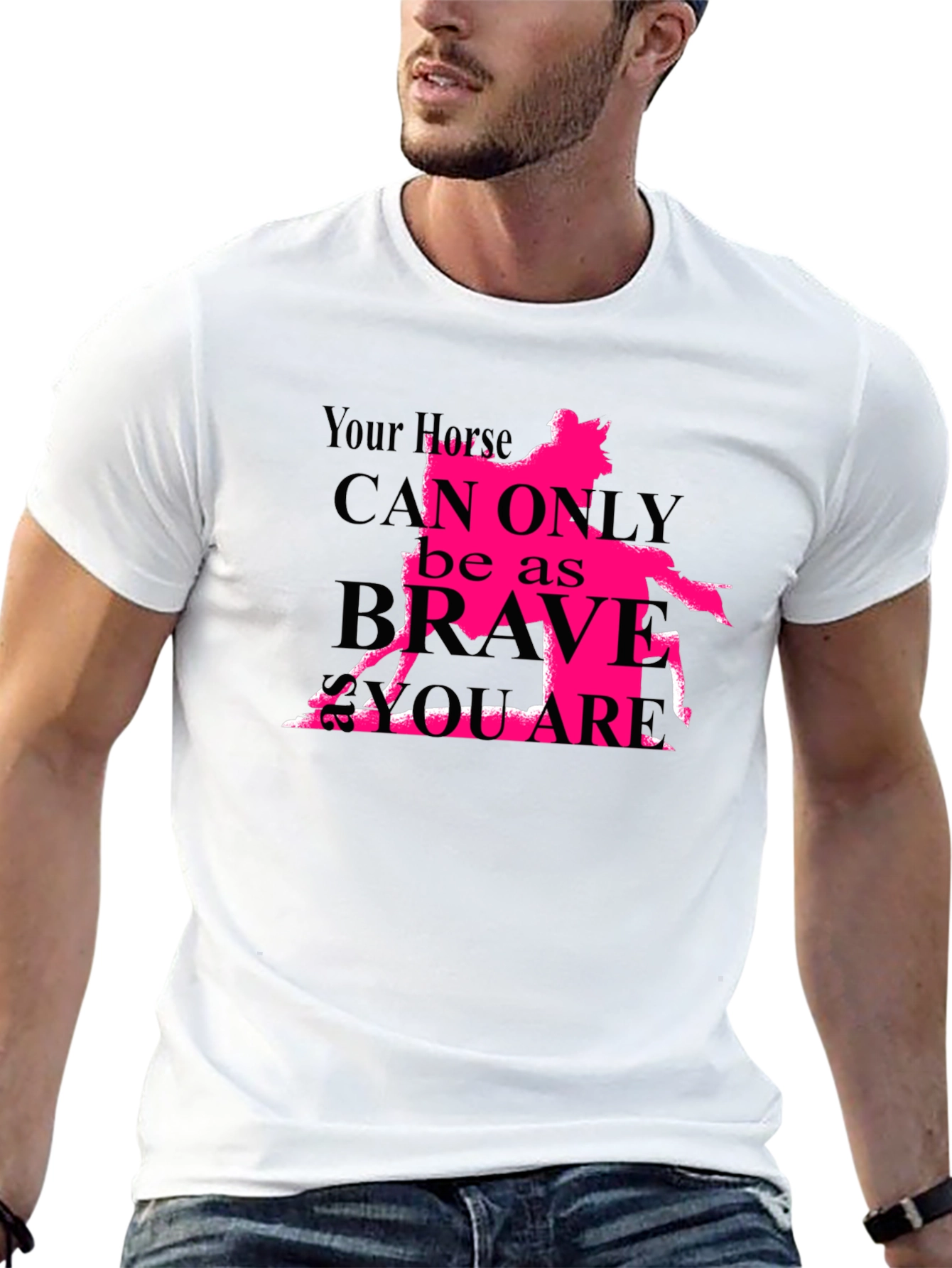 Horse Brave Square Graphic Tee