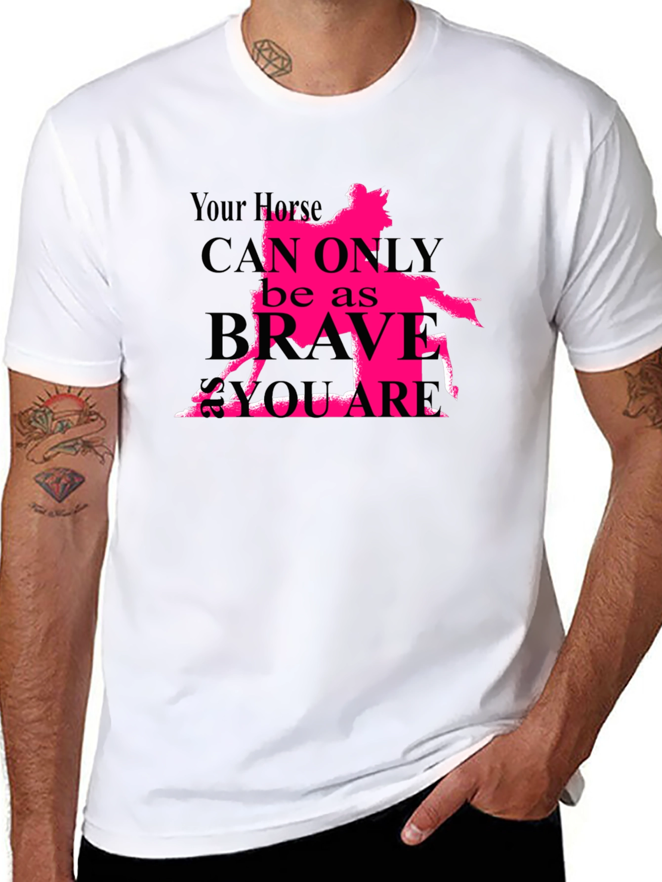 Horse Brave Square Graphic Tee