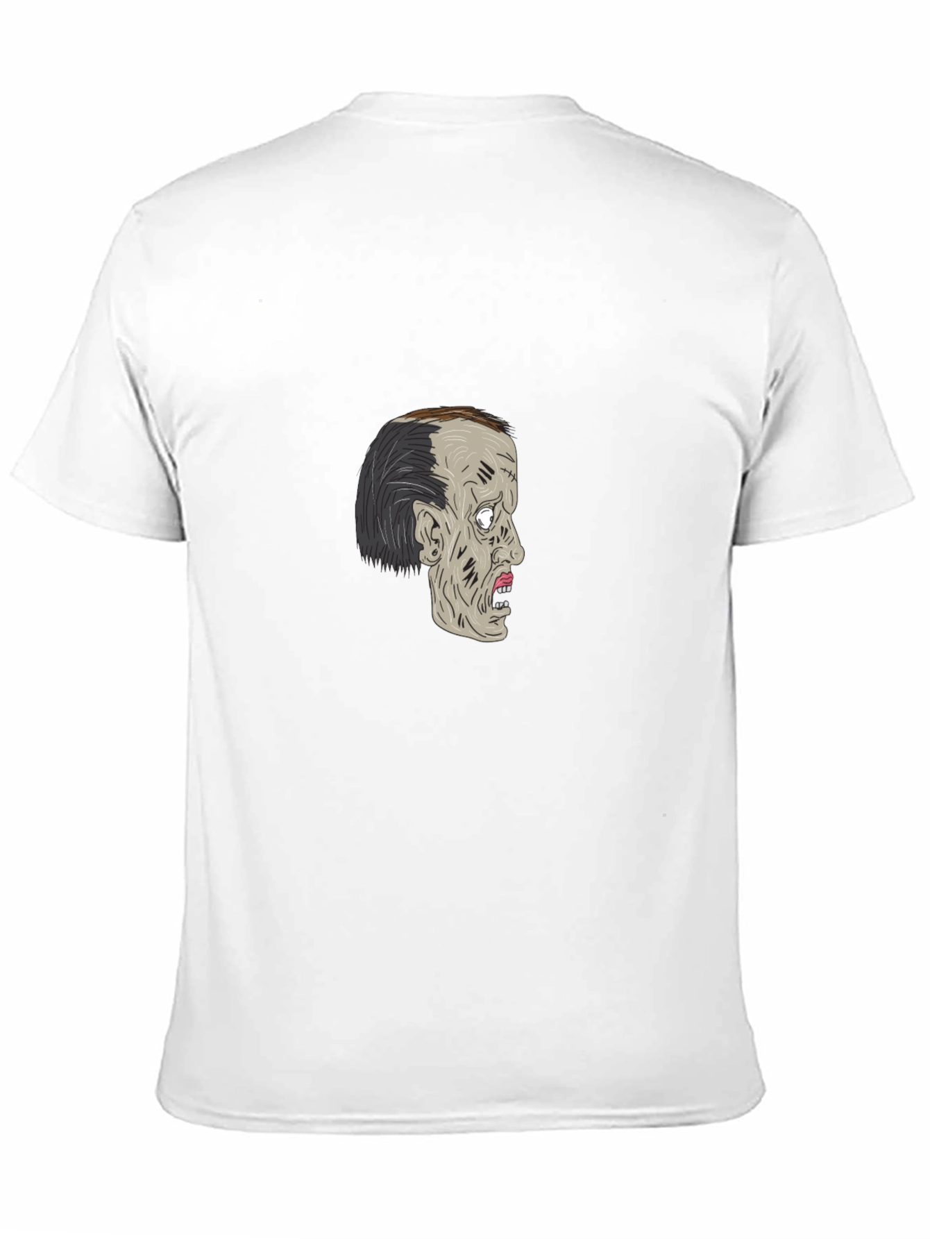 Zombie Head Graphic T-Shirt - Black Cotton Tee