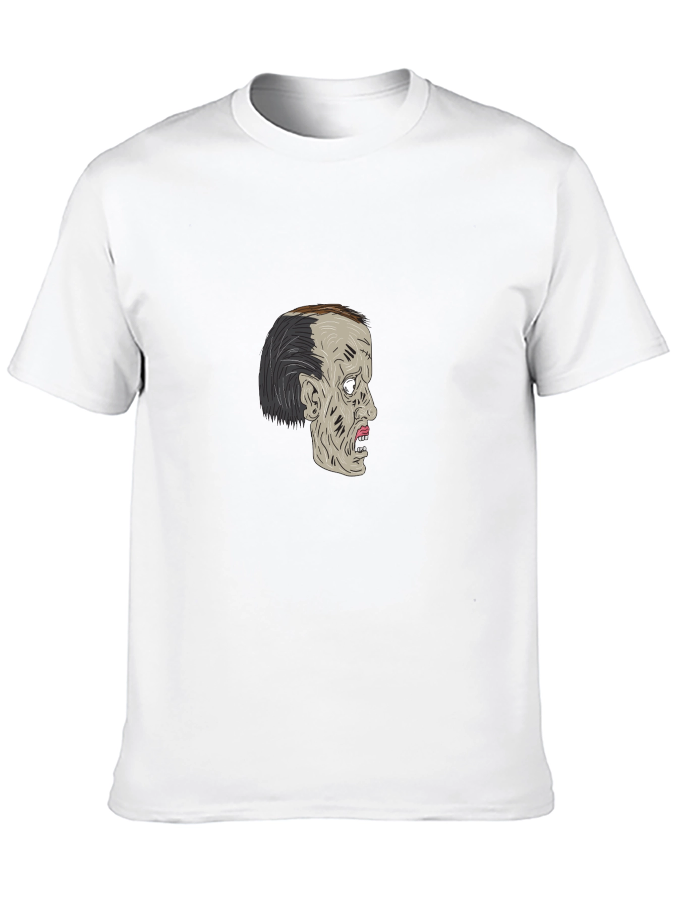 Zombie Head Graphic T-Shirt - Black Cotton Tee