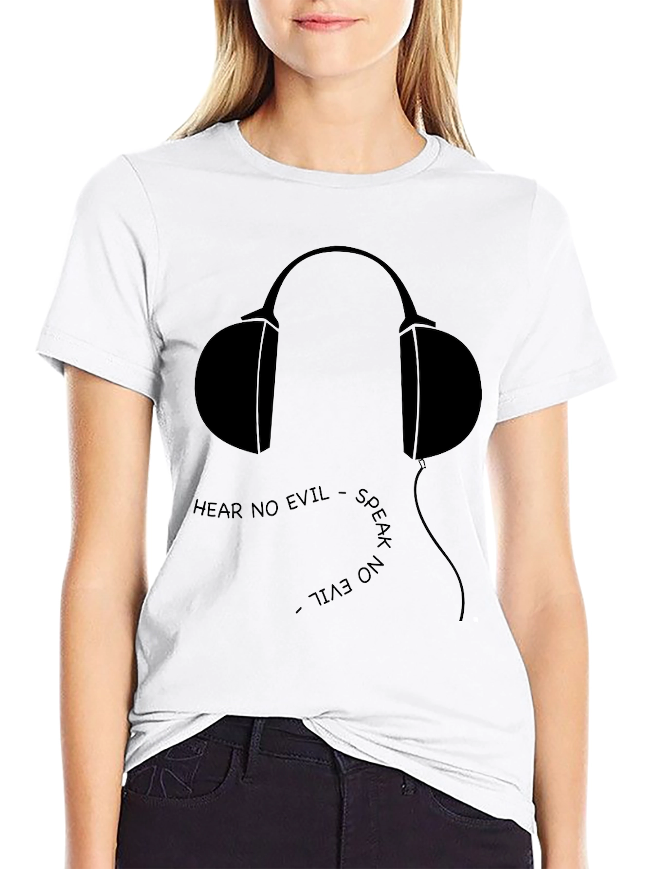 Hear No Evil Graphic Tee - Black