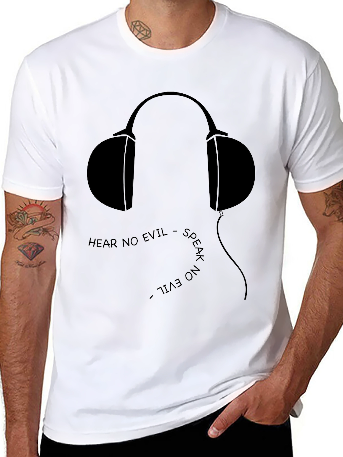 Hear No Evil Graphic Tee - Black