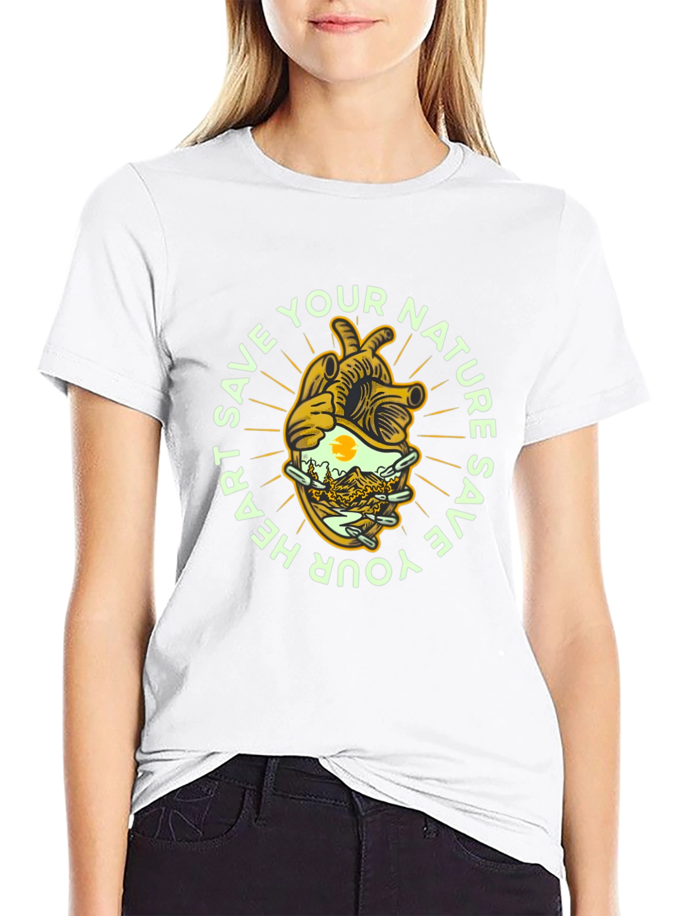 Save Nature Heart Graphic Tee