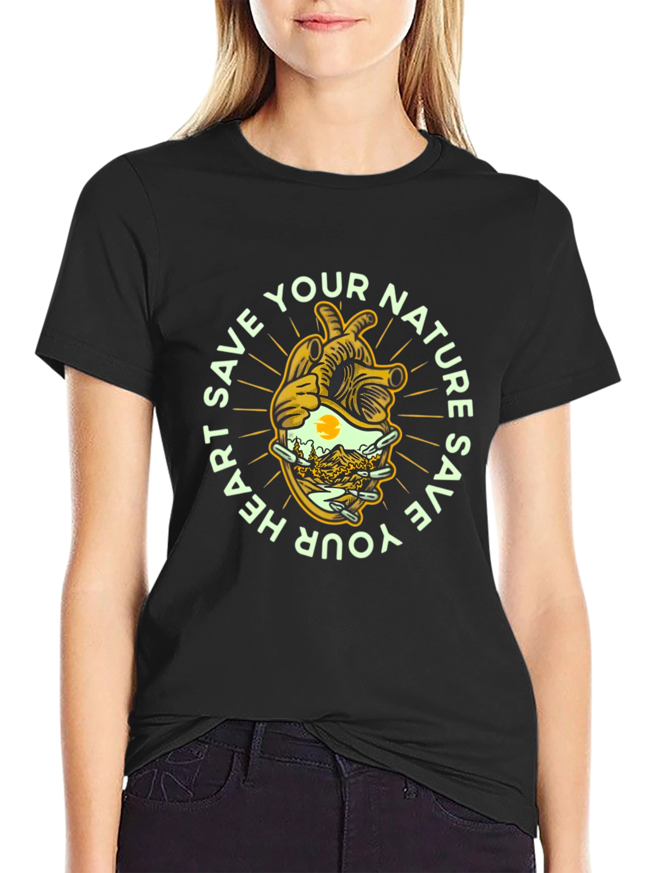 Save Nature Heart Graphic Tee