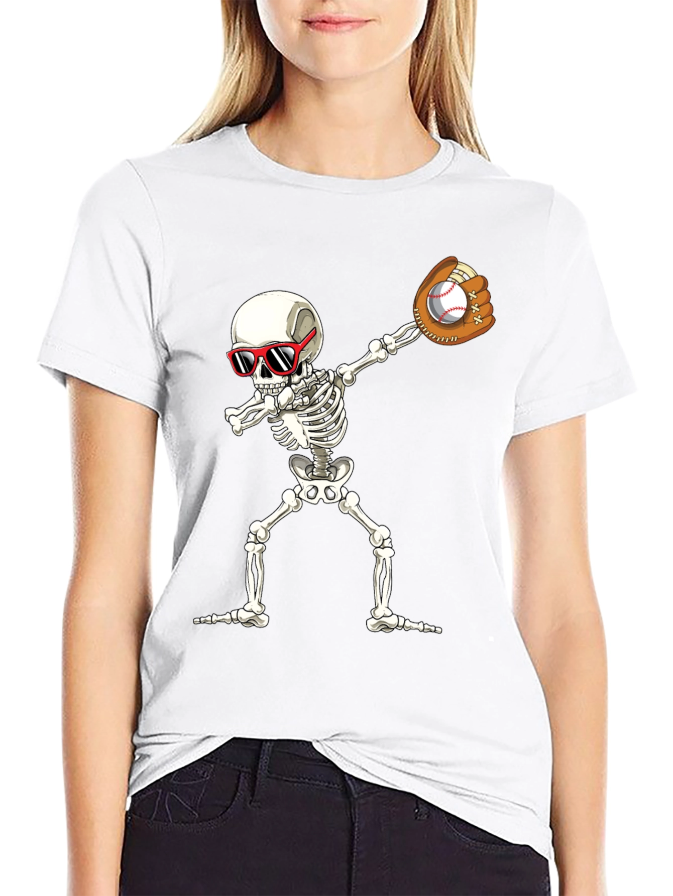 Skeleton Baseball Dabbing T-Shirt