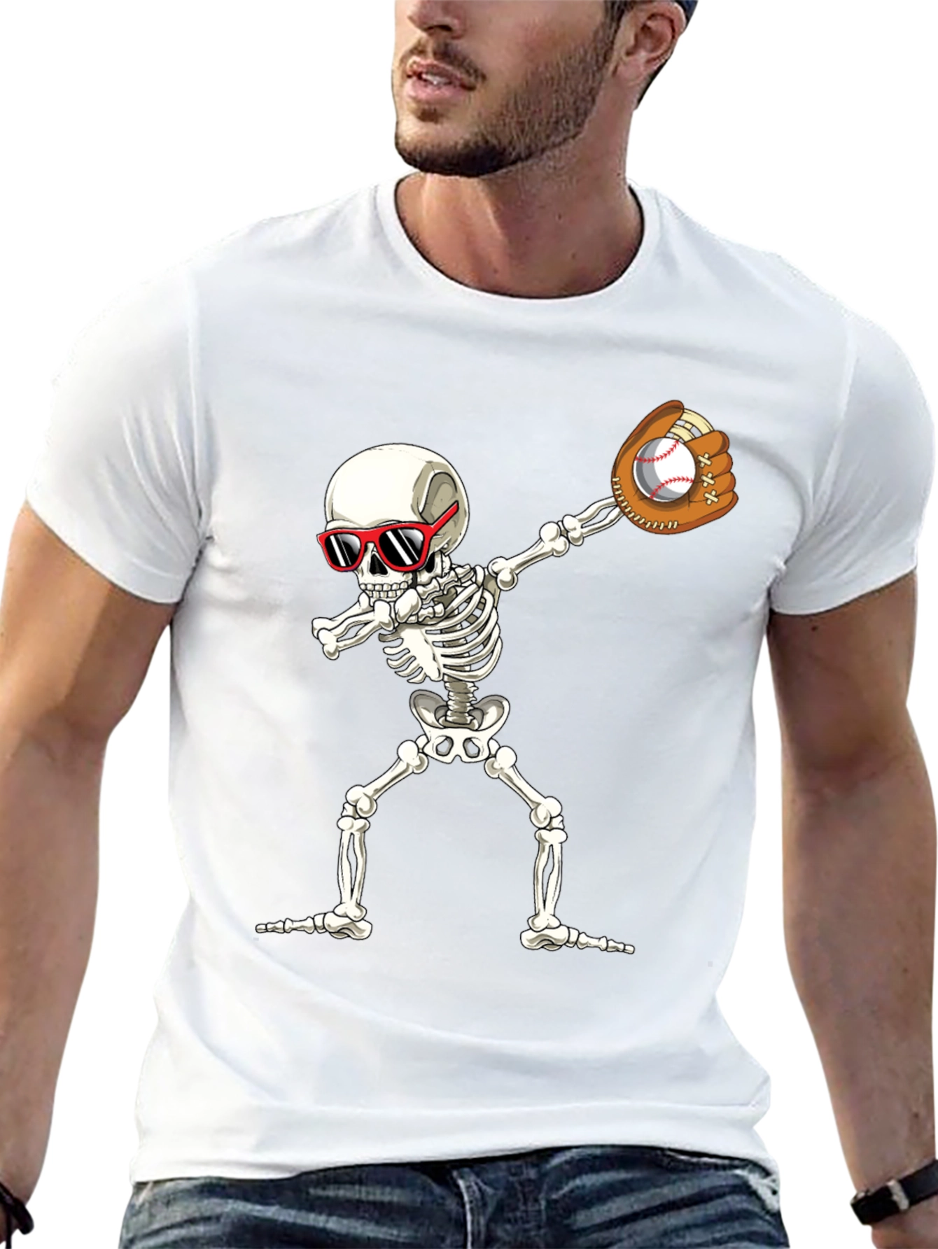 Skeleton Baseball Dabbing T-Shirt