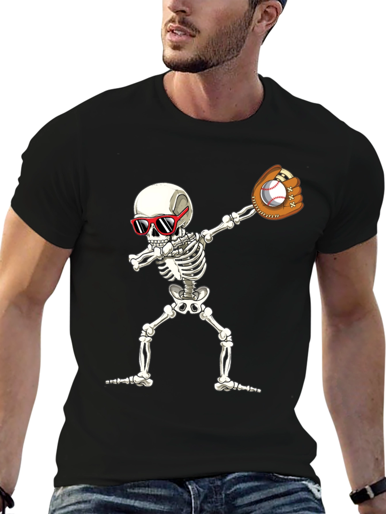 Skeleton Baseball Dabbing T-Shirt