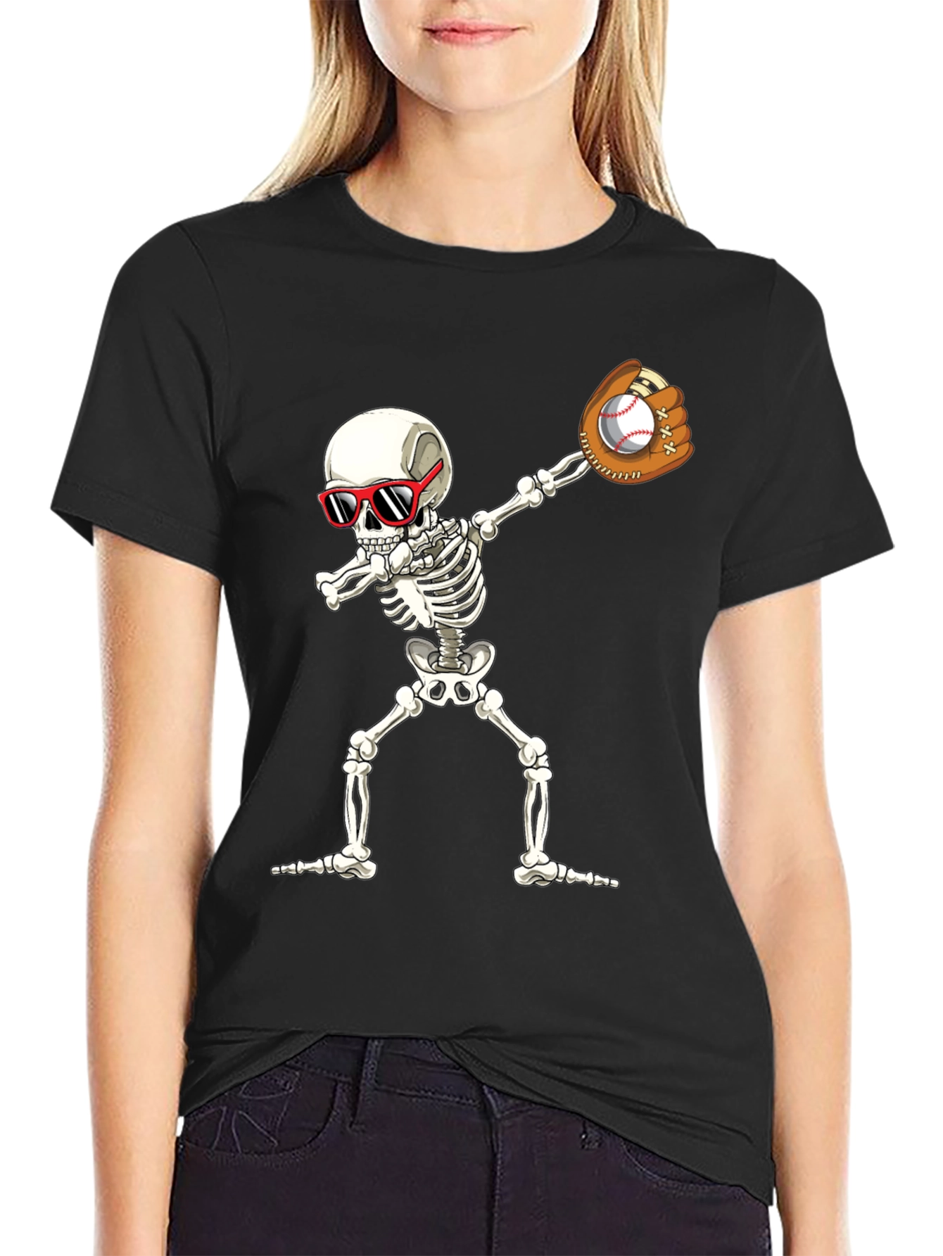 Skeleton Baseball Dabbing T-Shirt