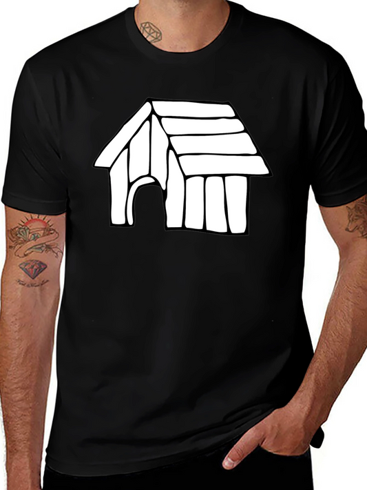 Dog House Graphic Tee - Black Cotton T-Shirt