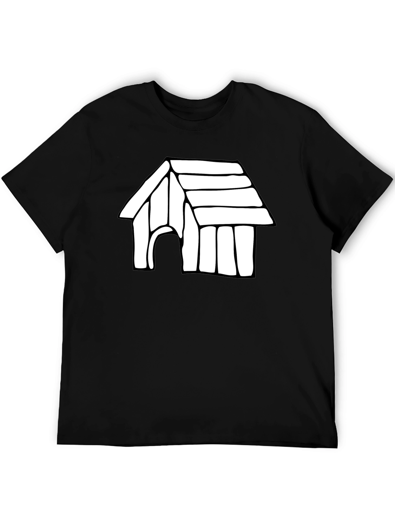 Dog House Graphic Tee - Black Cotton T-Shirt