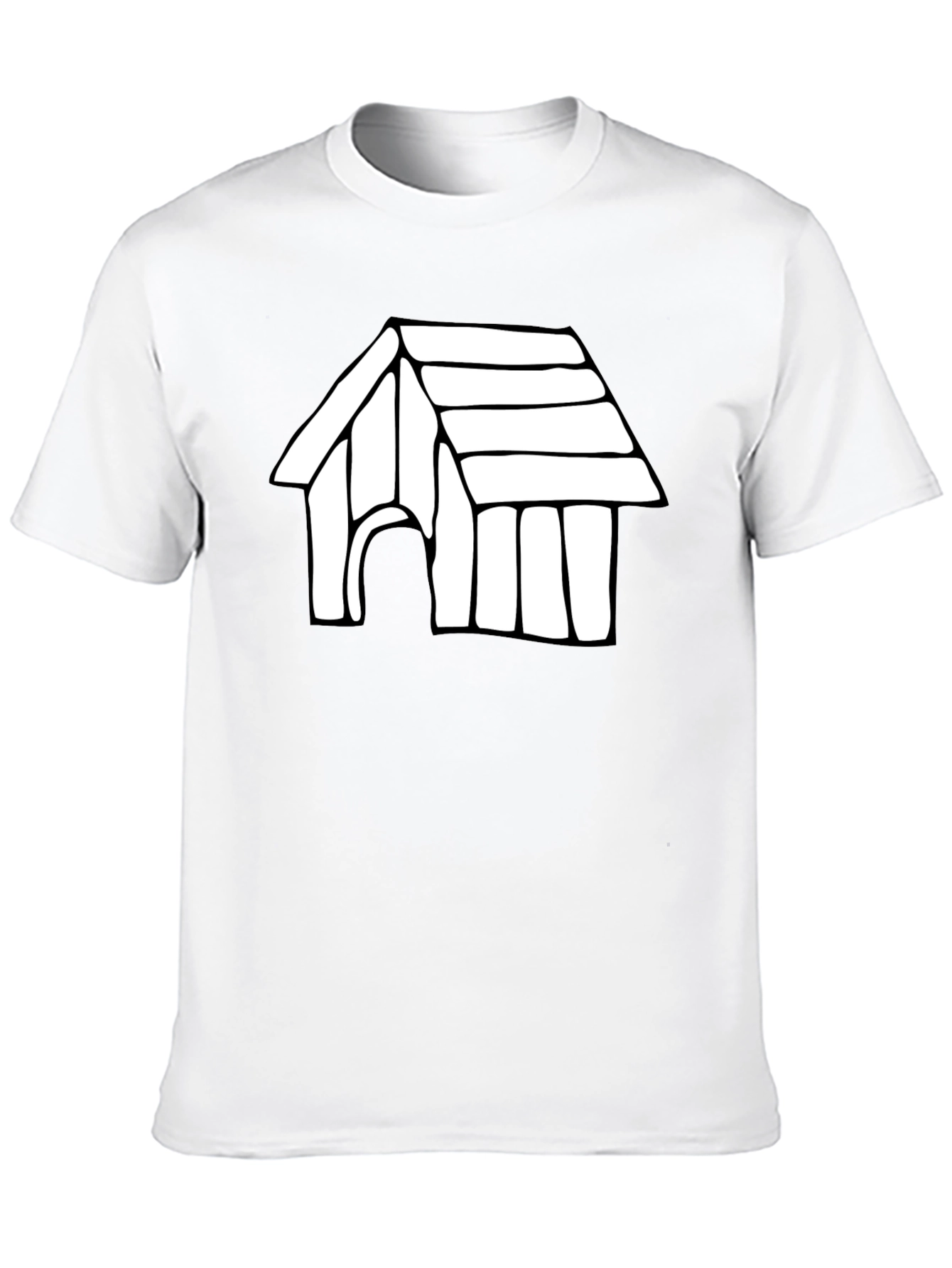 Dog House Graphic Tee - Black Cotton T-Shirt