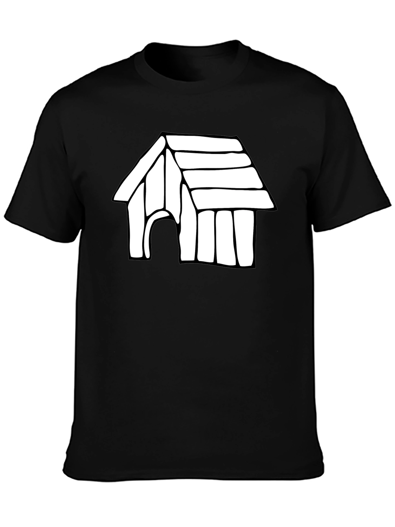 Dog House Graphic Tee - Black Cotton T-Shirt