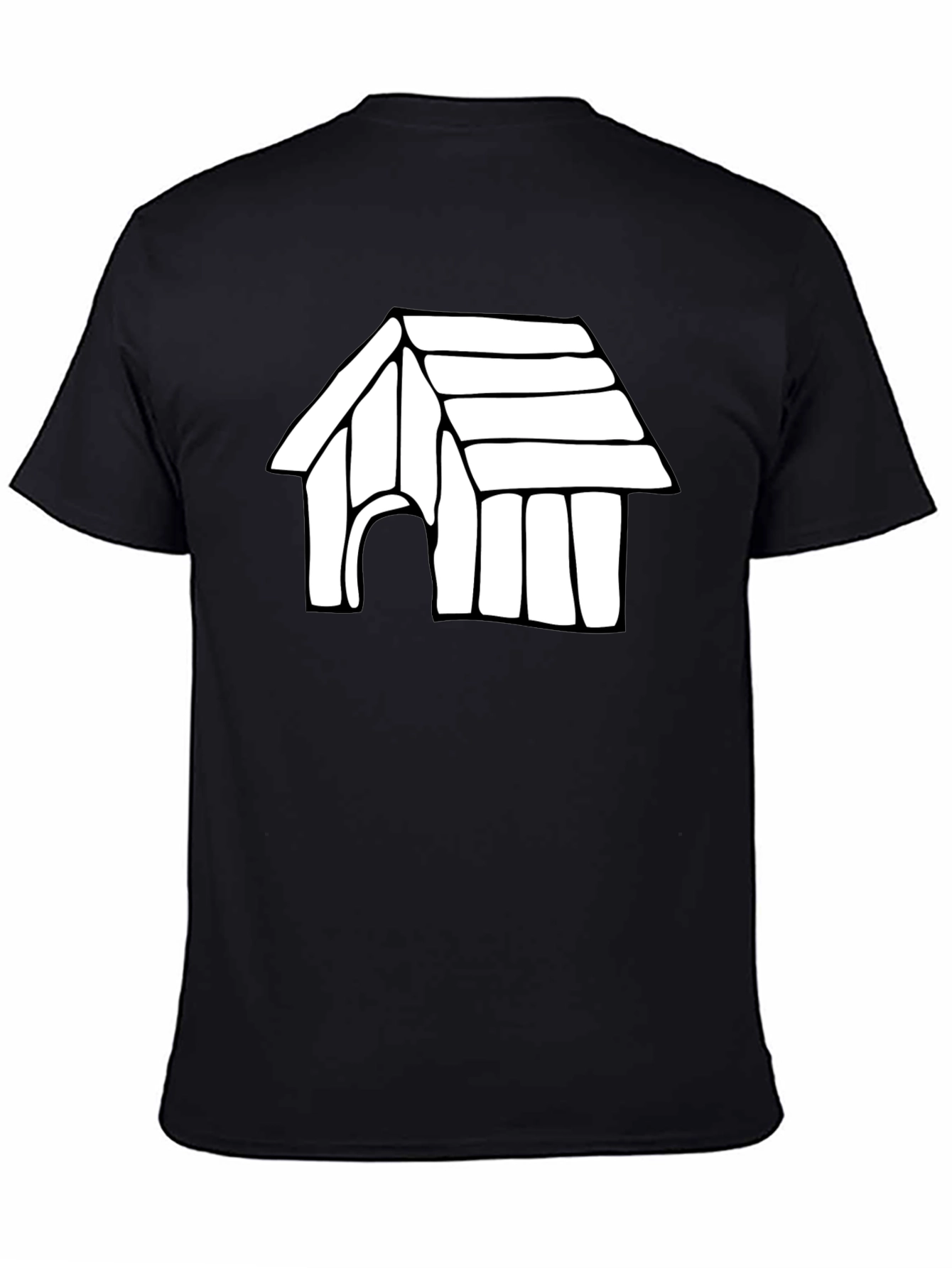 Dog House Graphic Tee - Black Cotton T-Shirt