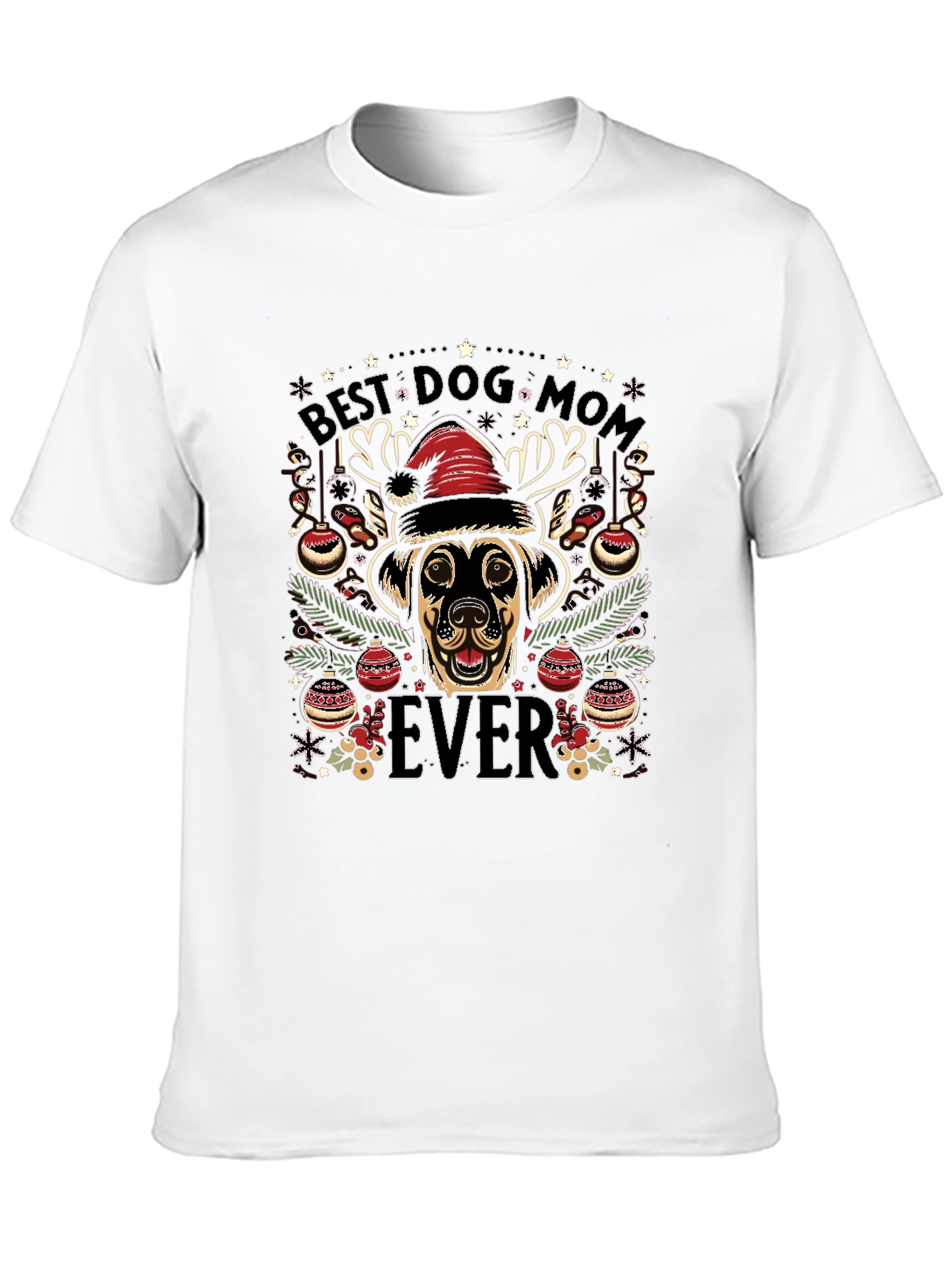 Best Dog Mom Ever Christmas T-Shirt