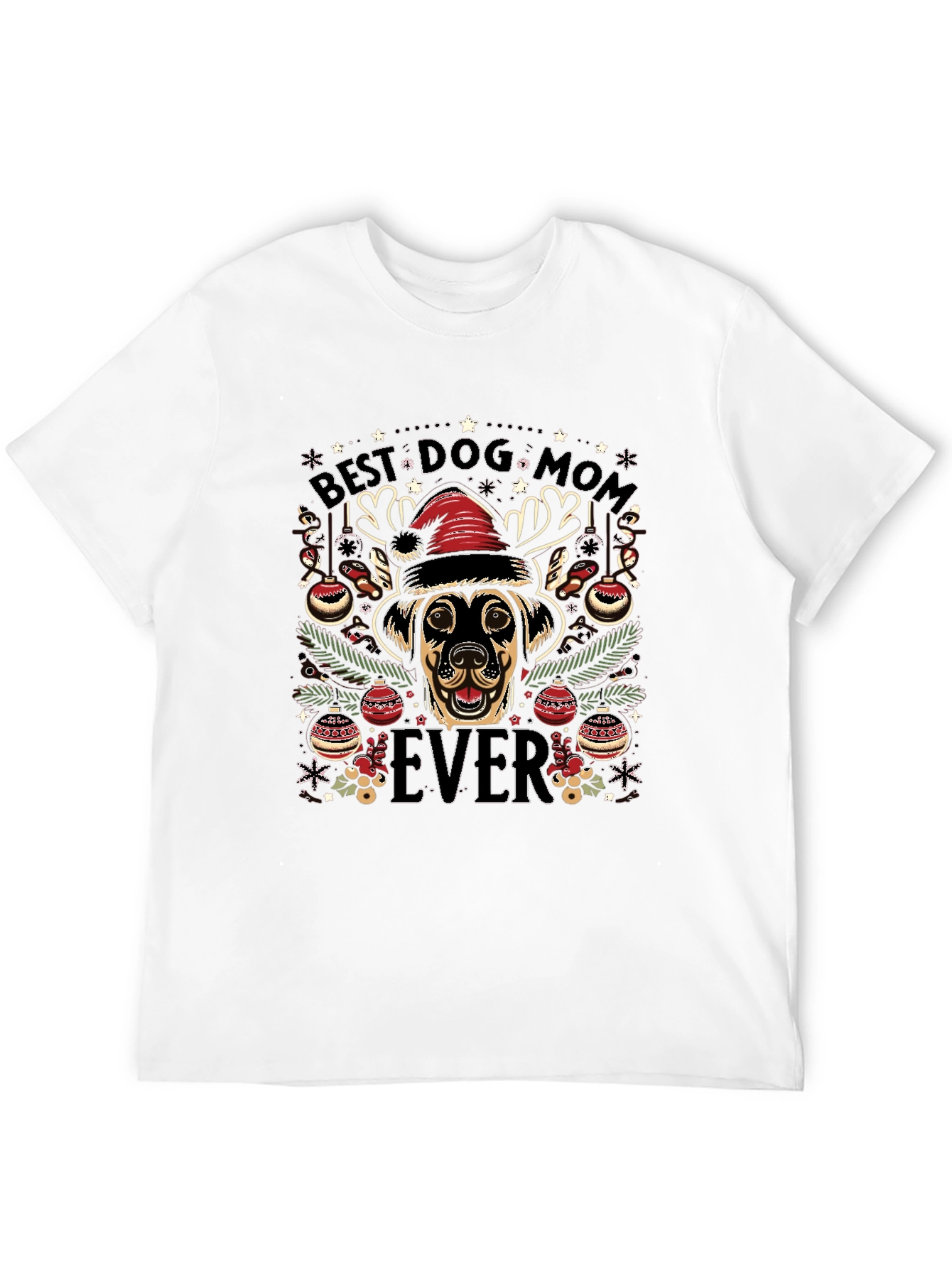 Best Dog Mom Ever Christmas T-Shirt