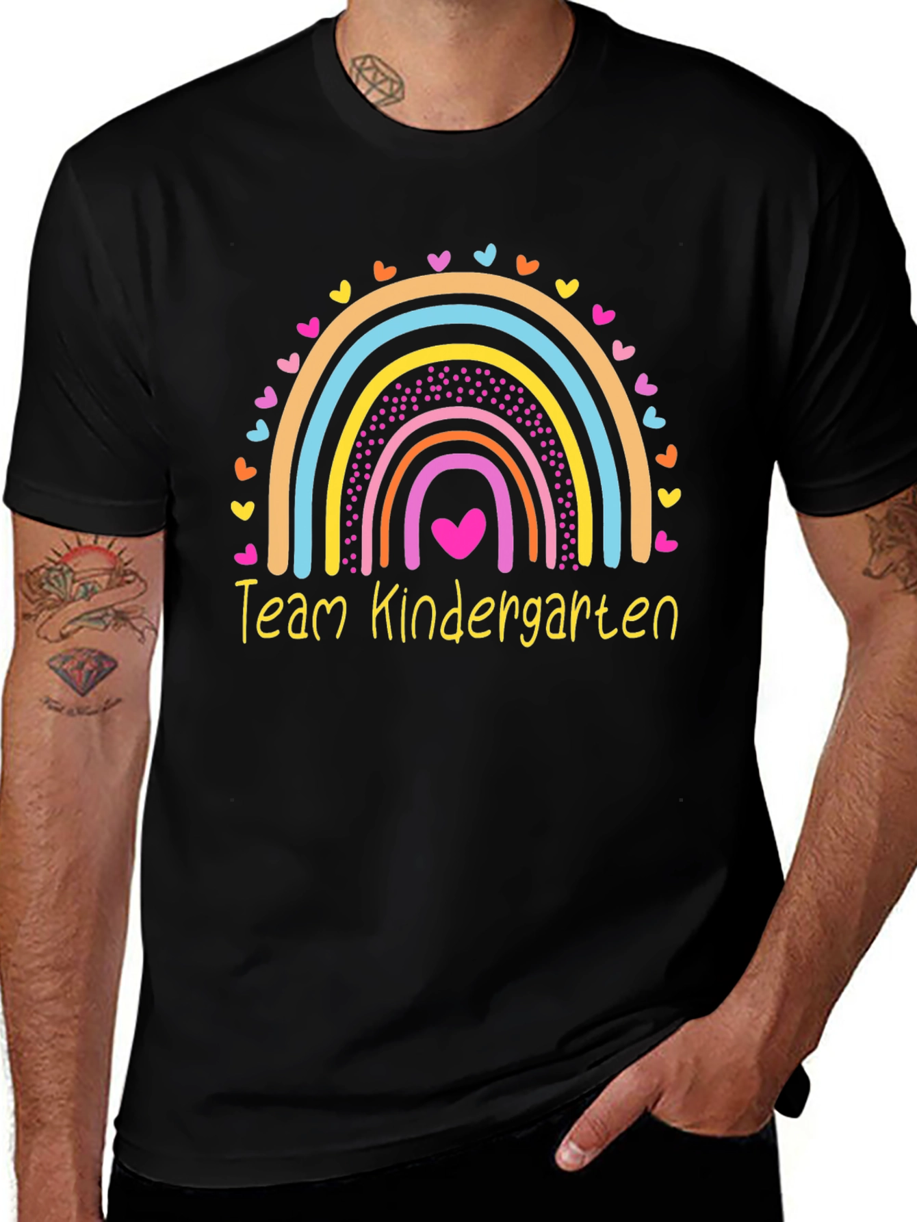 Team Kindergarten Rainbow Heart Teacher T-Shirt