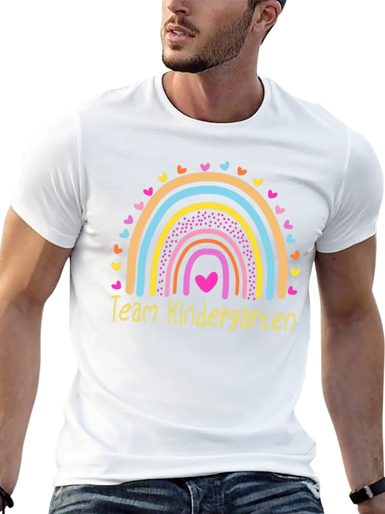 Team Kindergarten Rainbow Heart Teacher T-Shirt