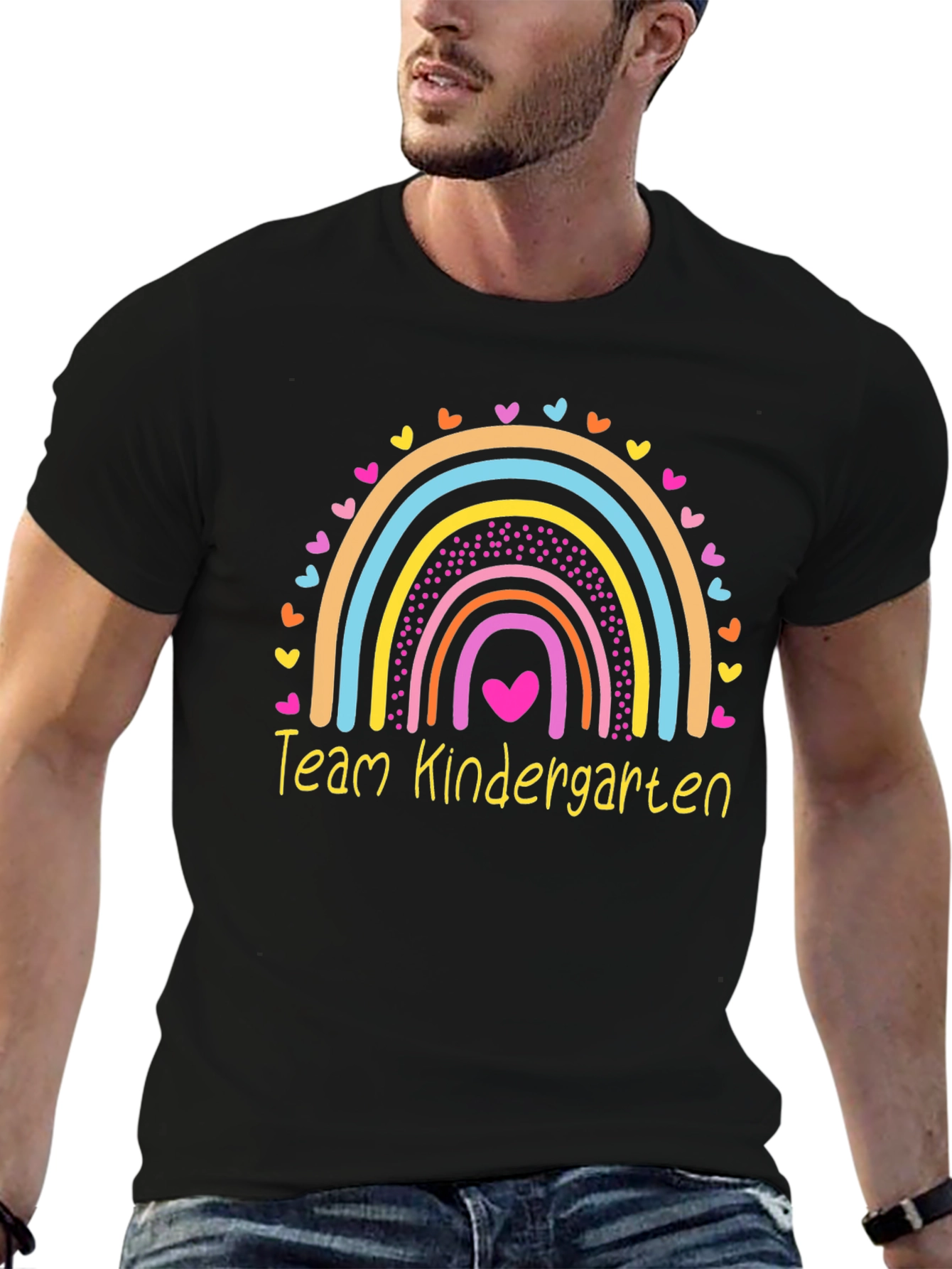 Team Kindergarten Rainbow Heart Teacher T-Shirt