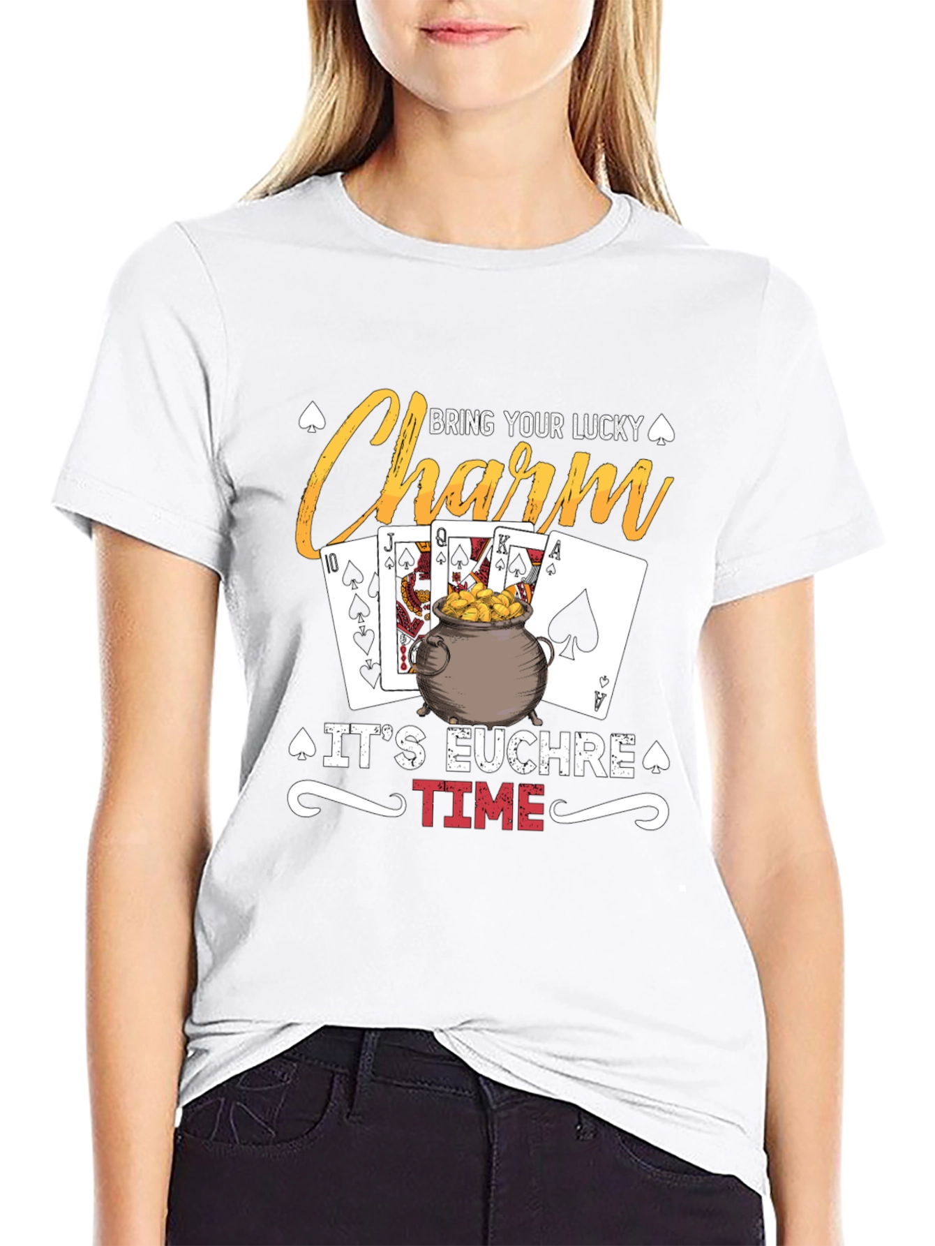 Lucky Charm Euchre Time Graphic T-Shirt