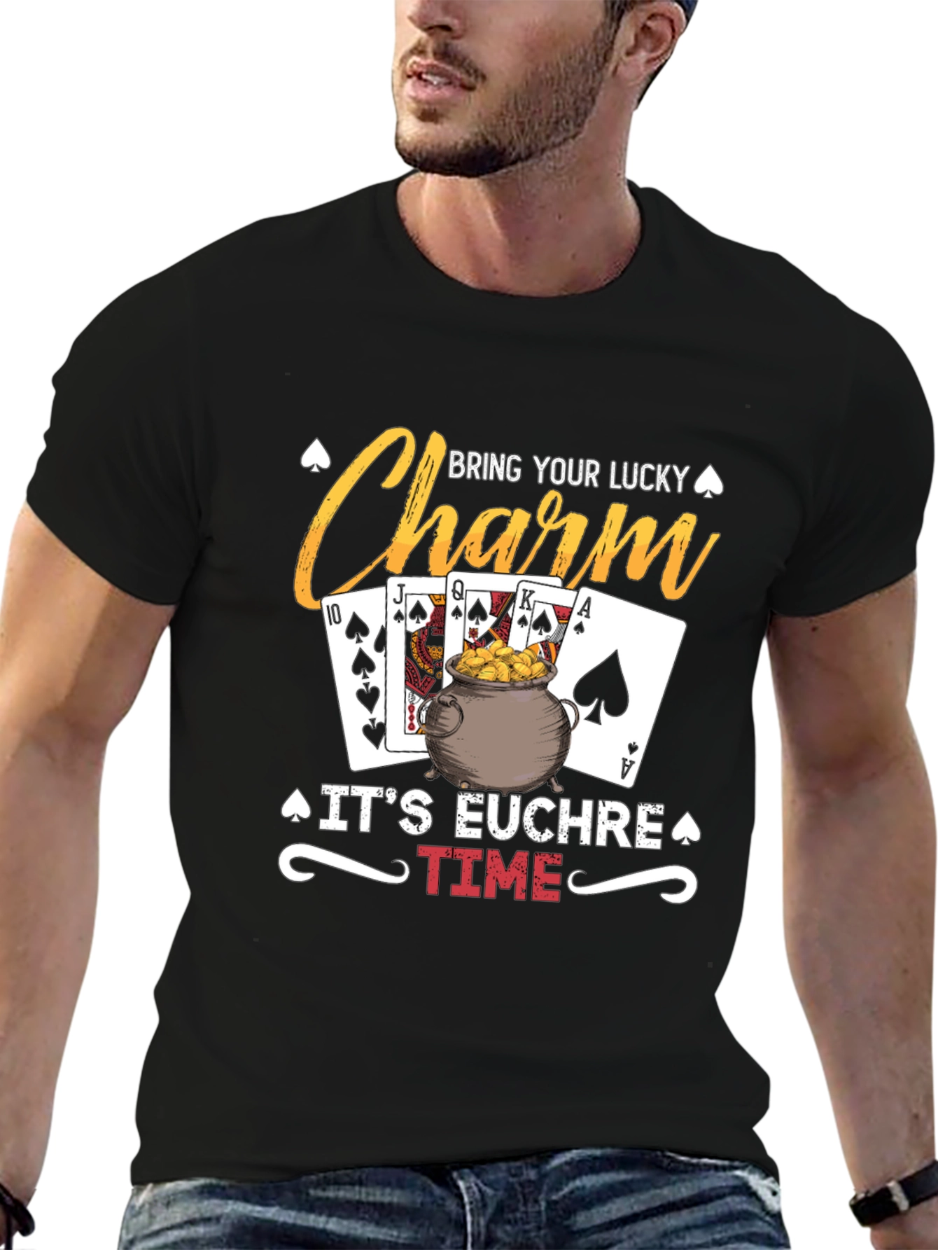 Lucky Charm Euchre Time Graphic T-Shirt