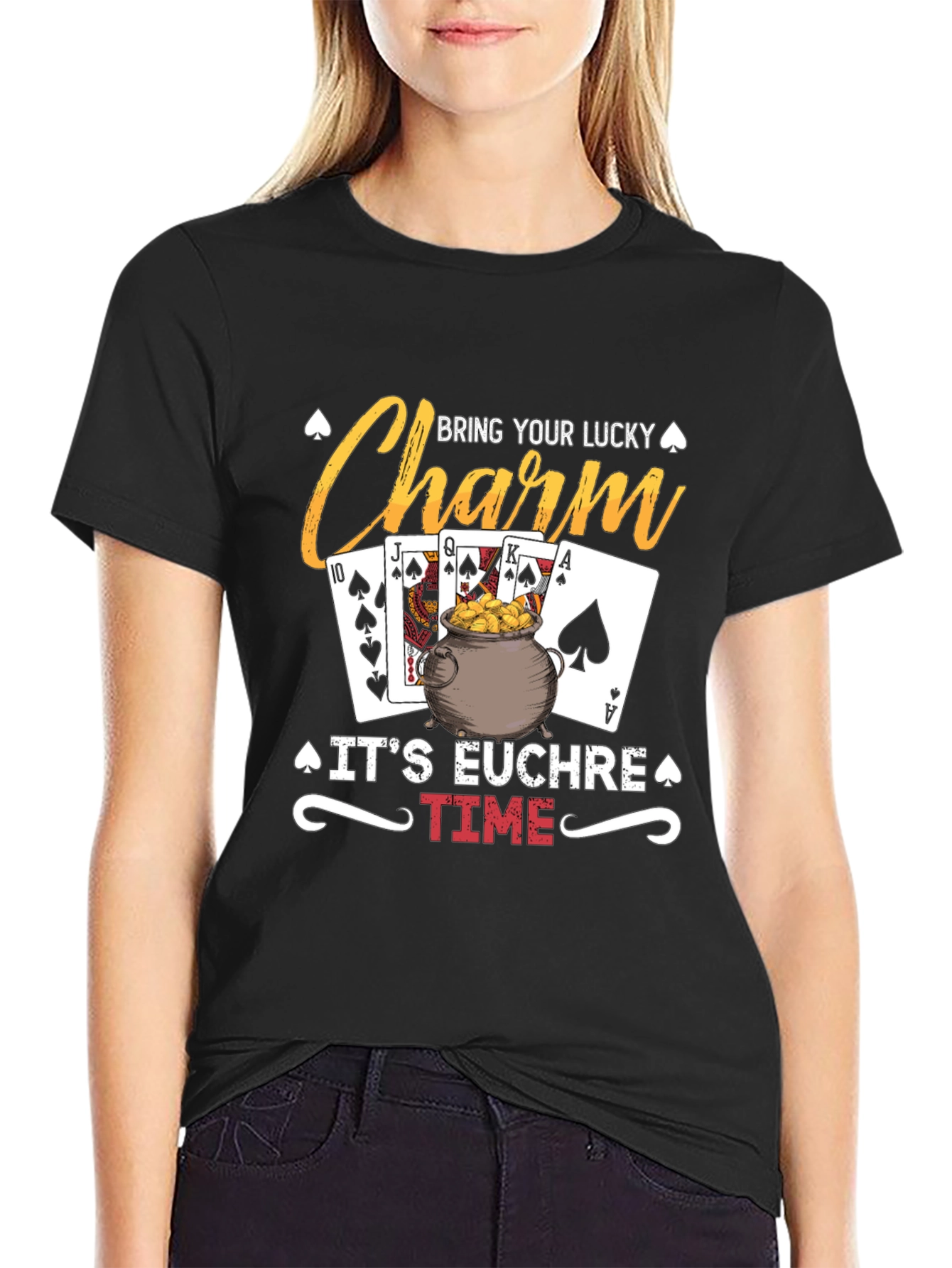 Lucky Charm Euchre Time Graphic T-Shirt
