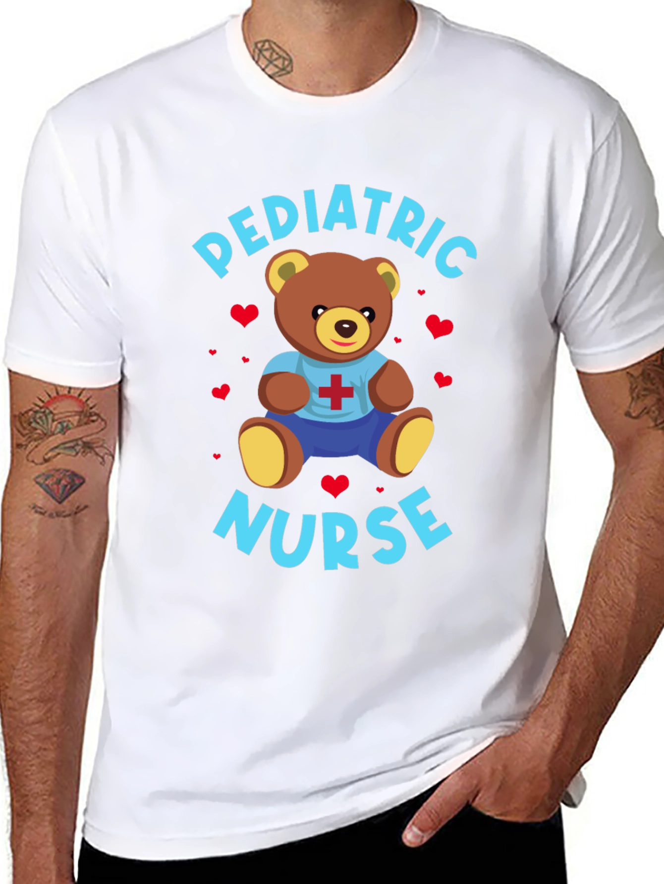 Pediatric Nurse Teddy Bear Graphic T-Shirt