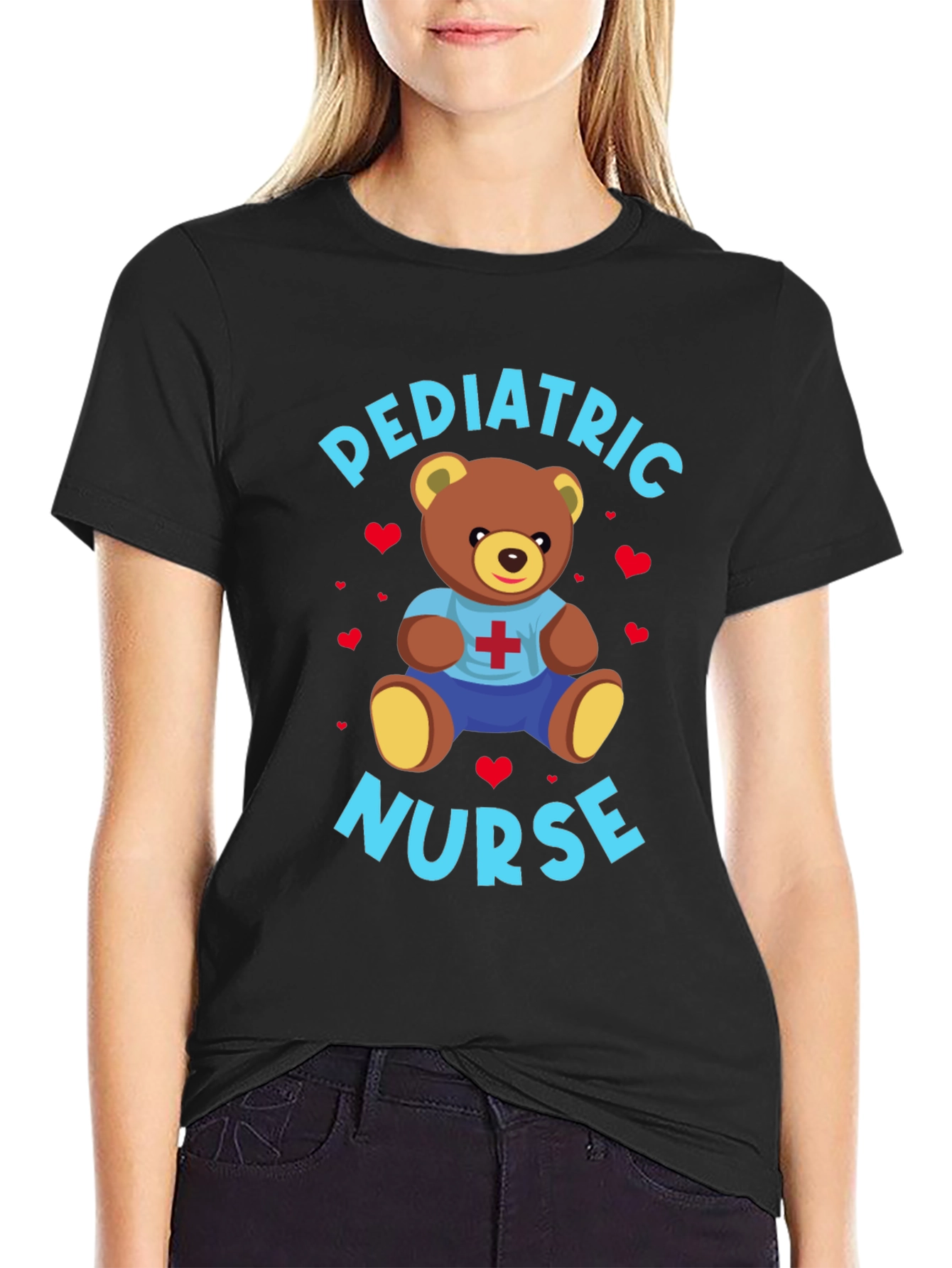 Pediatric Nurse Teddy Bear Graphic T-Shirt