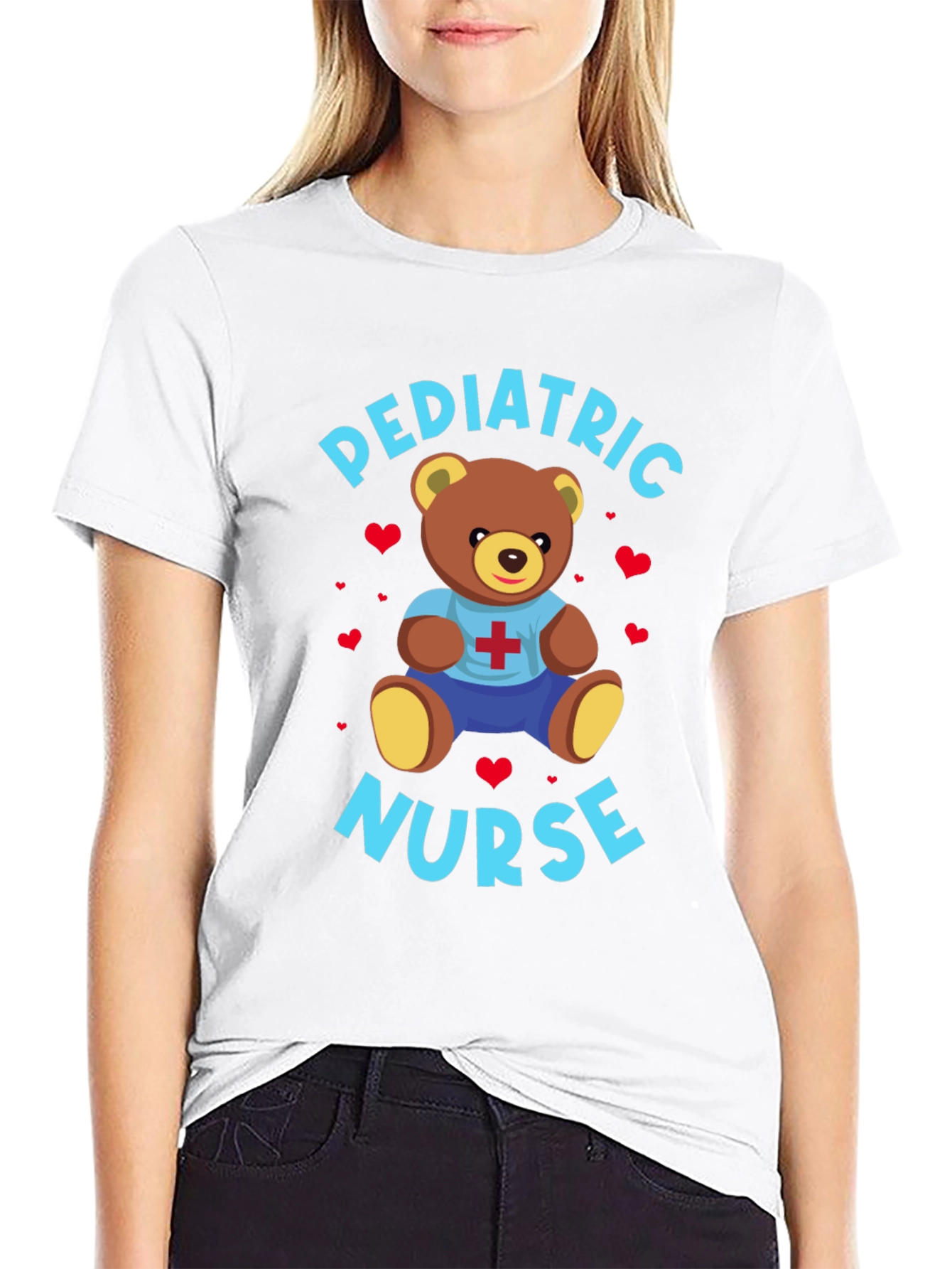 Pediatric Nurse Teddy Bear Graphic T-Shirt