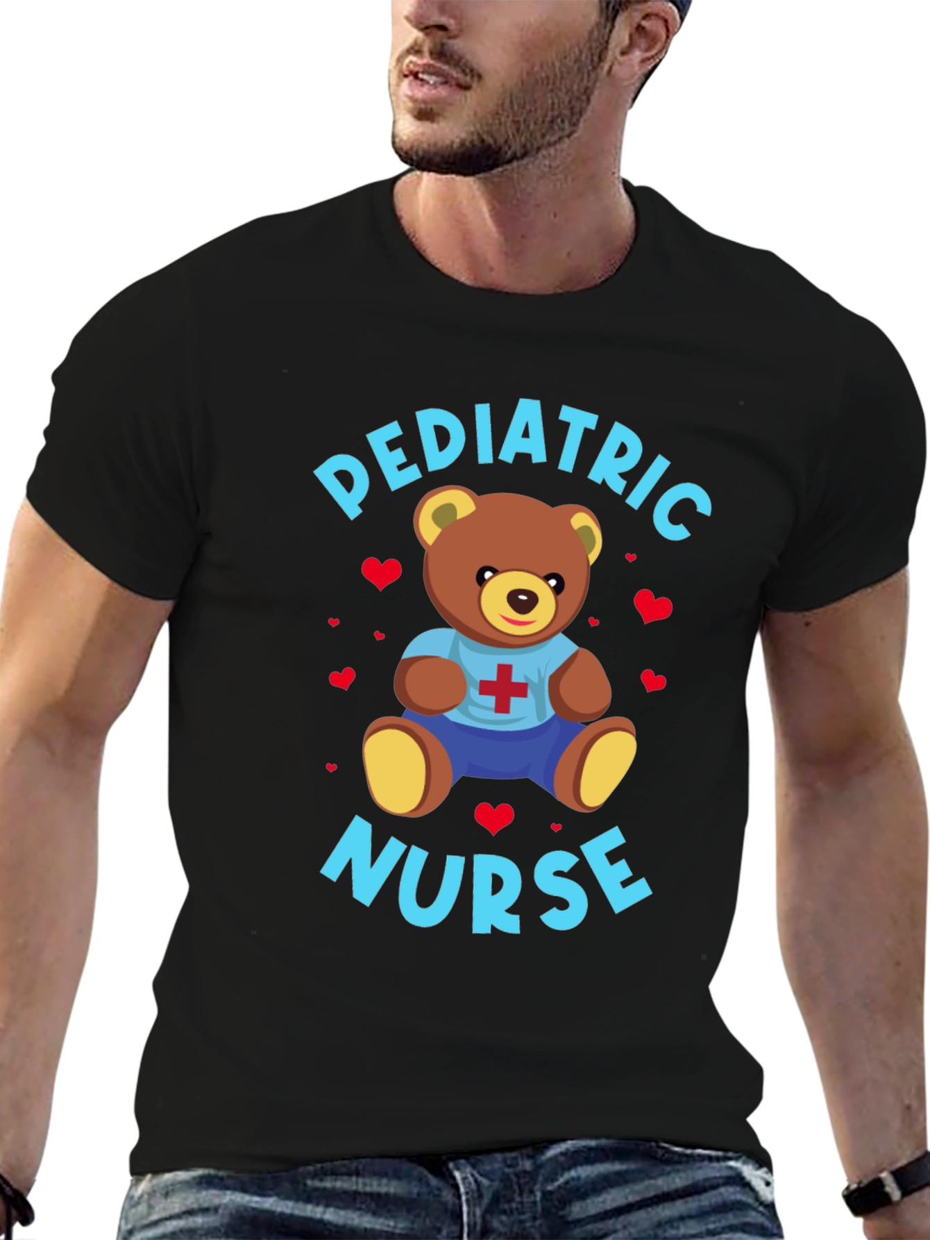 Pediatric Nurse Teddy Bear Graphic T-Shirt