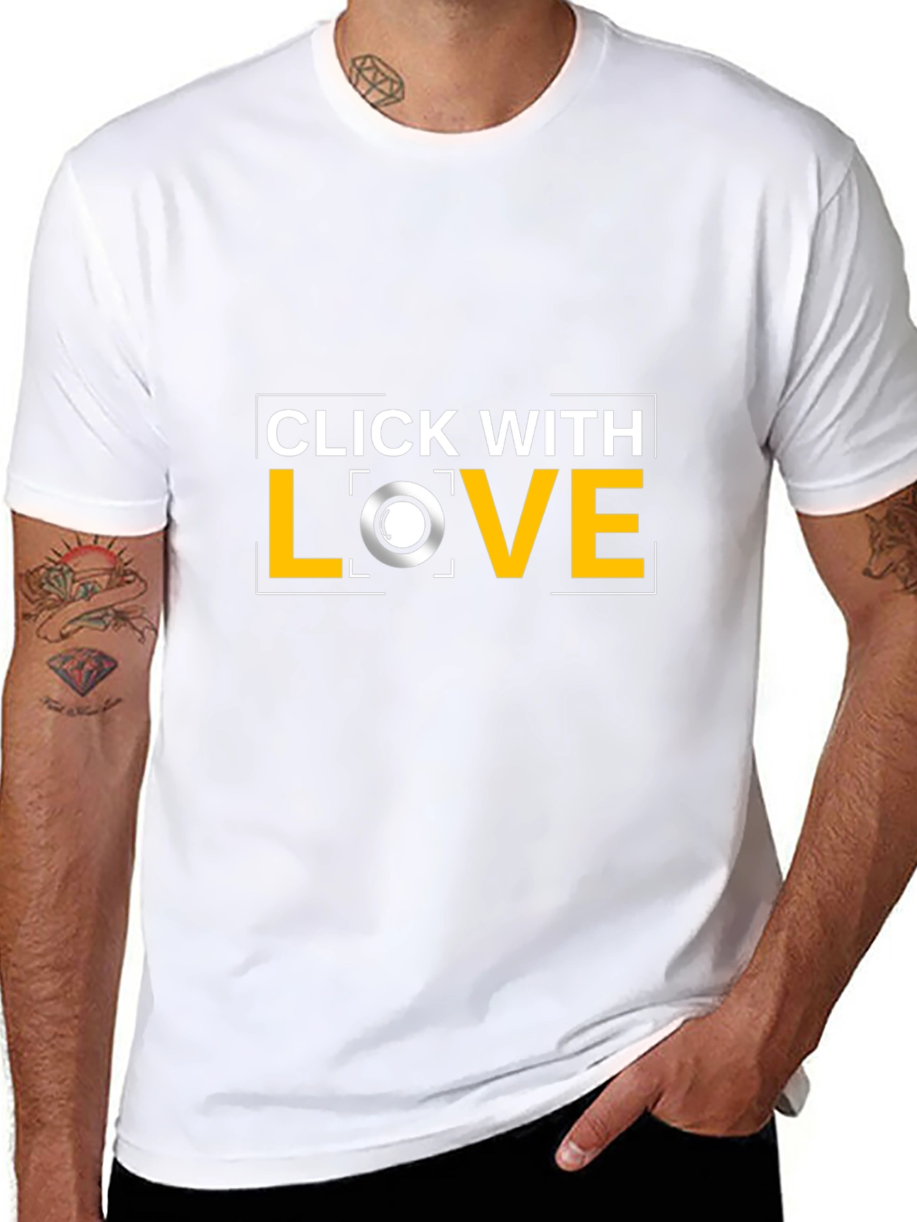Click With Love Black T-Shirt