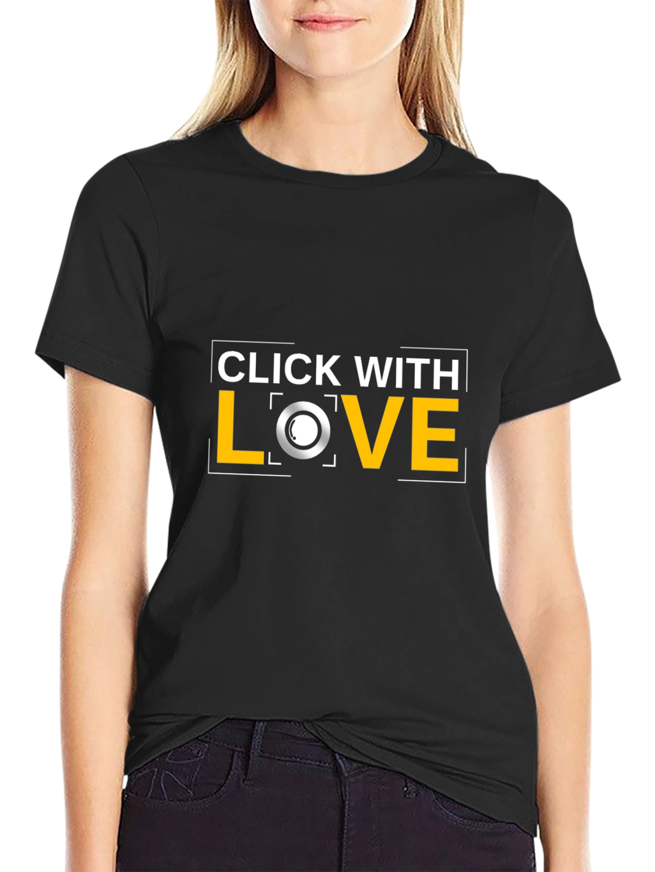 Click With Love Black T-Shirt