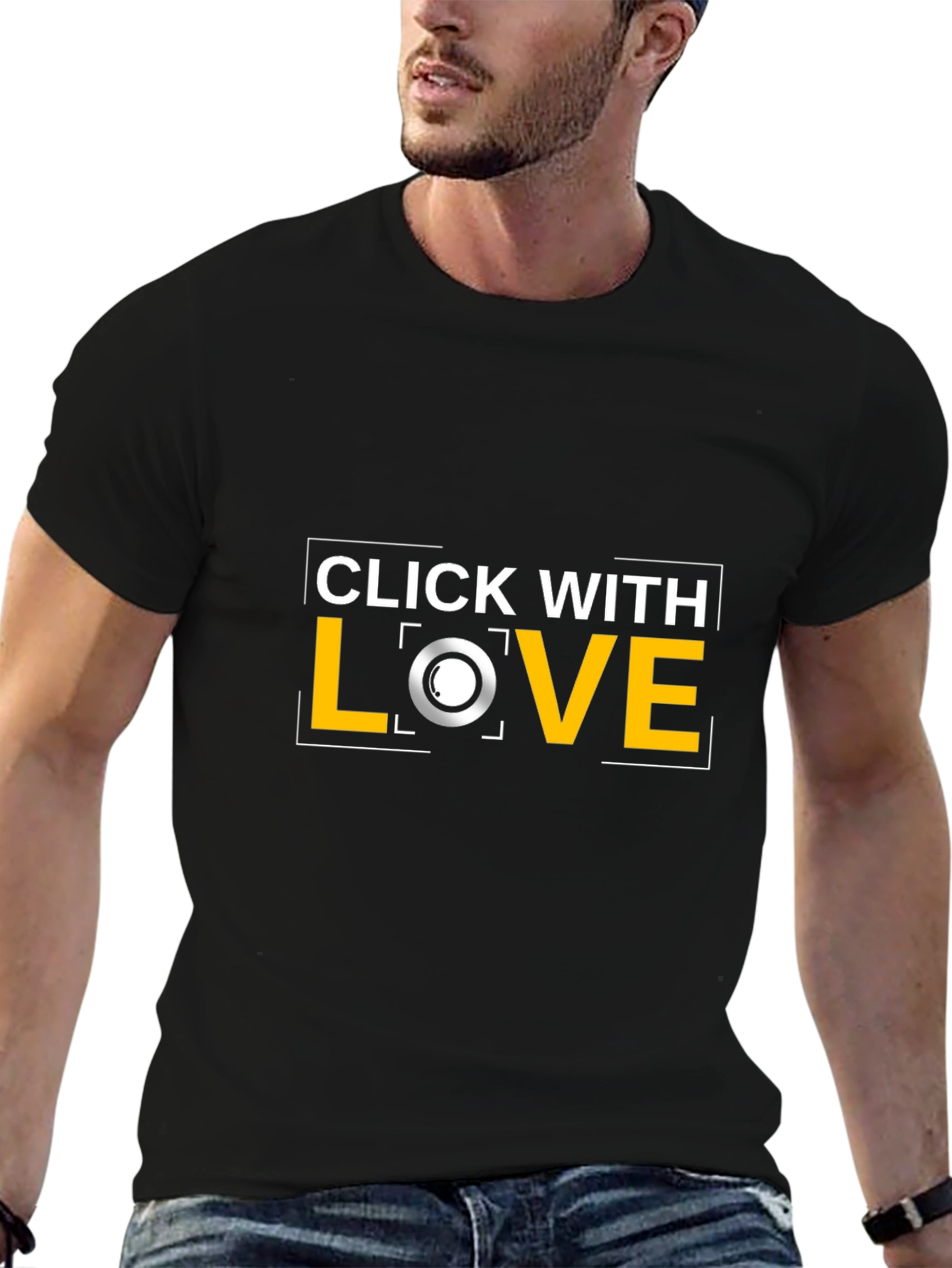 Click With Love Black T-Shirt