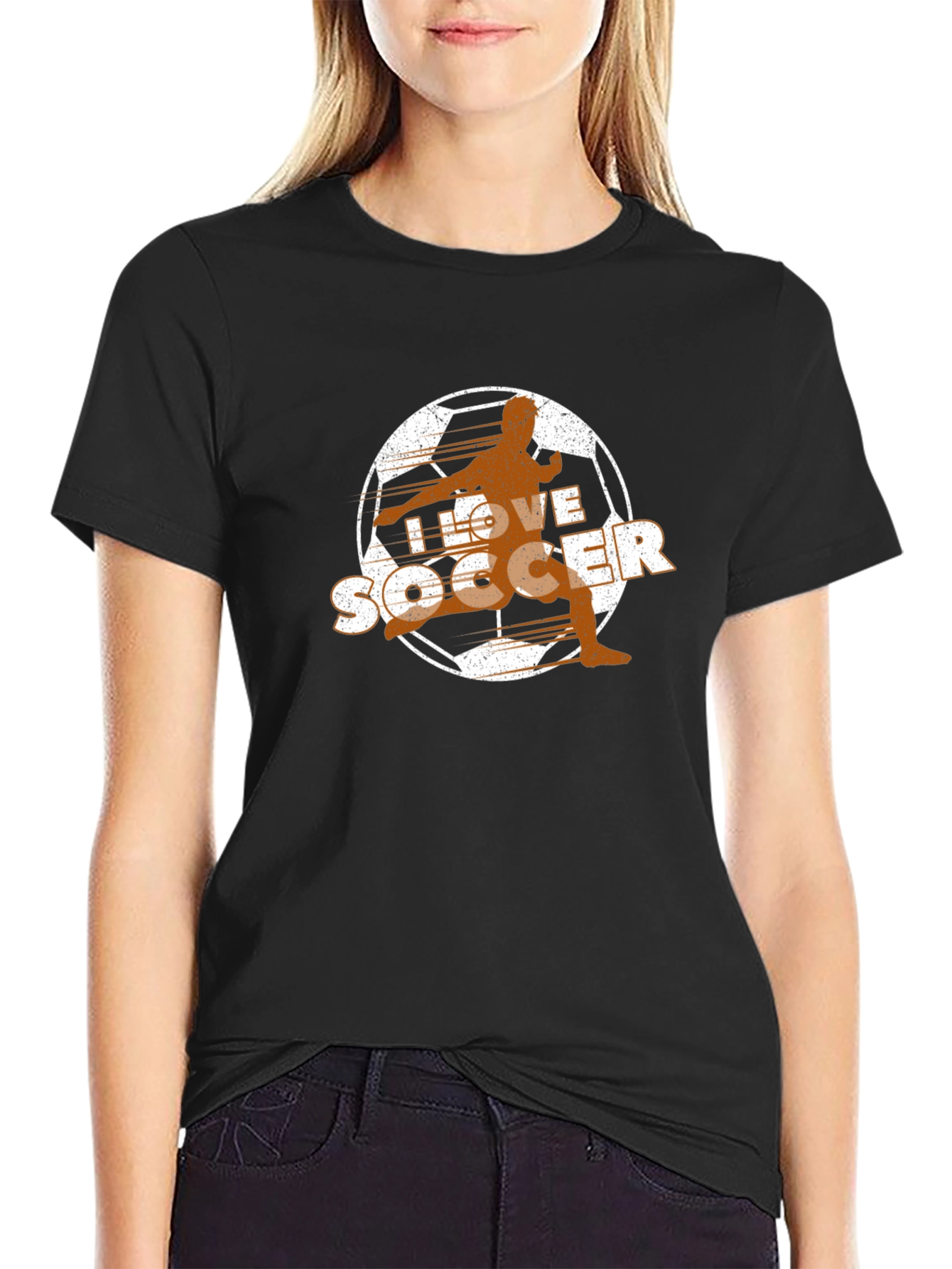 I Love Soccer T-Shirt - Black Graphic Tee