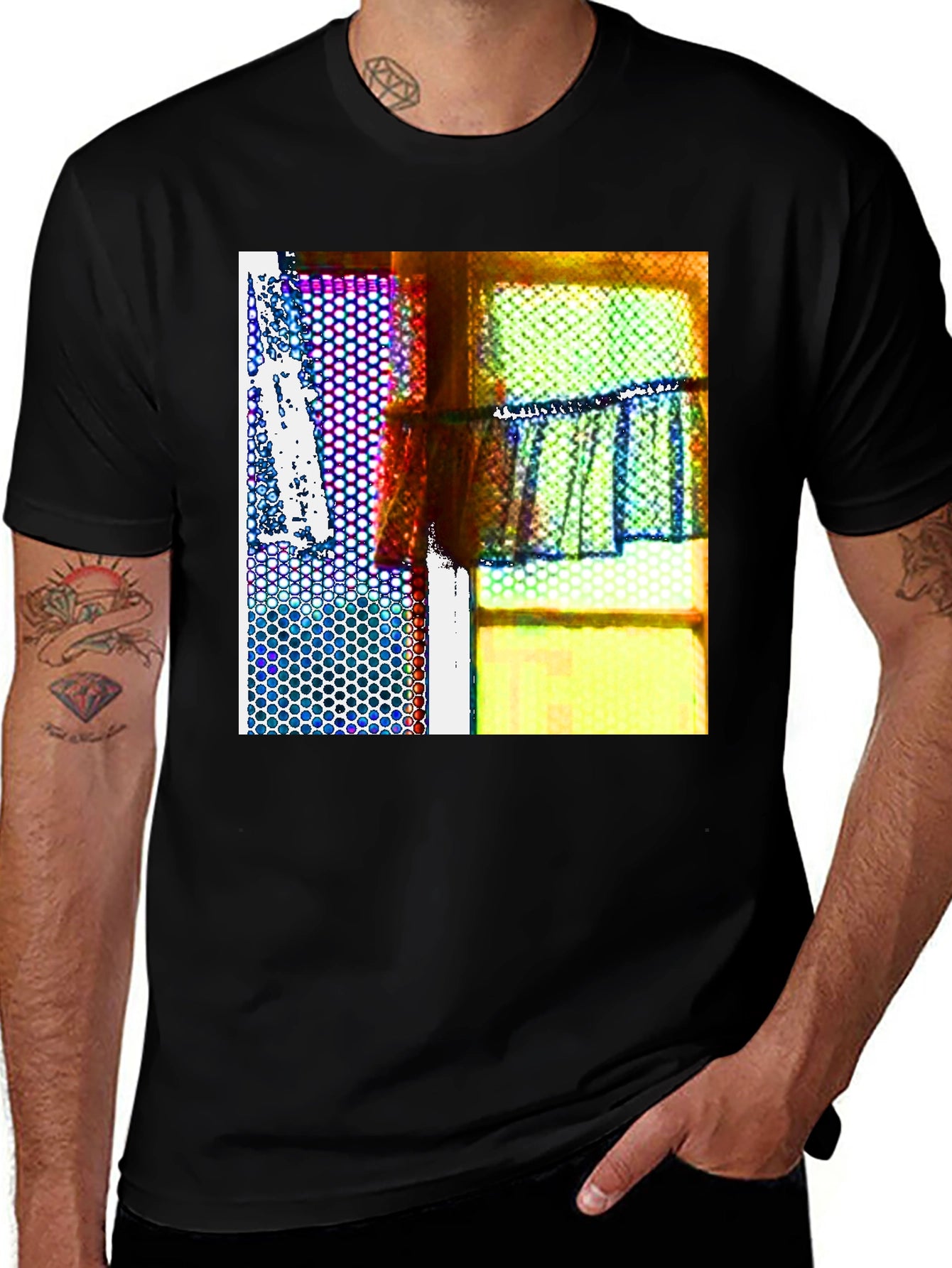 Abstract Windowpane Graphic Tee