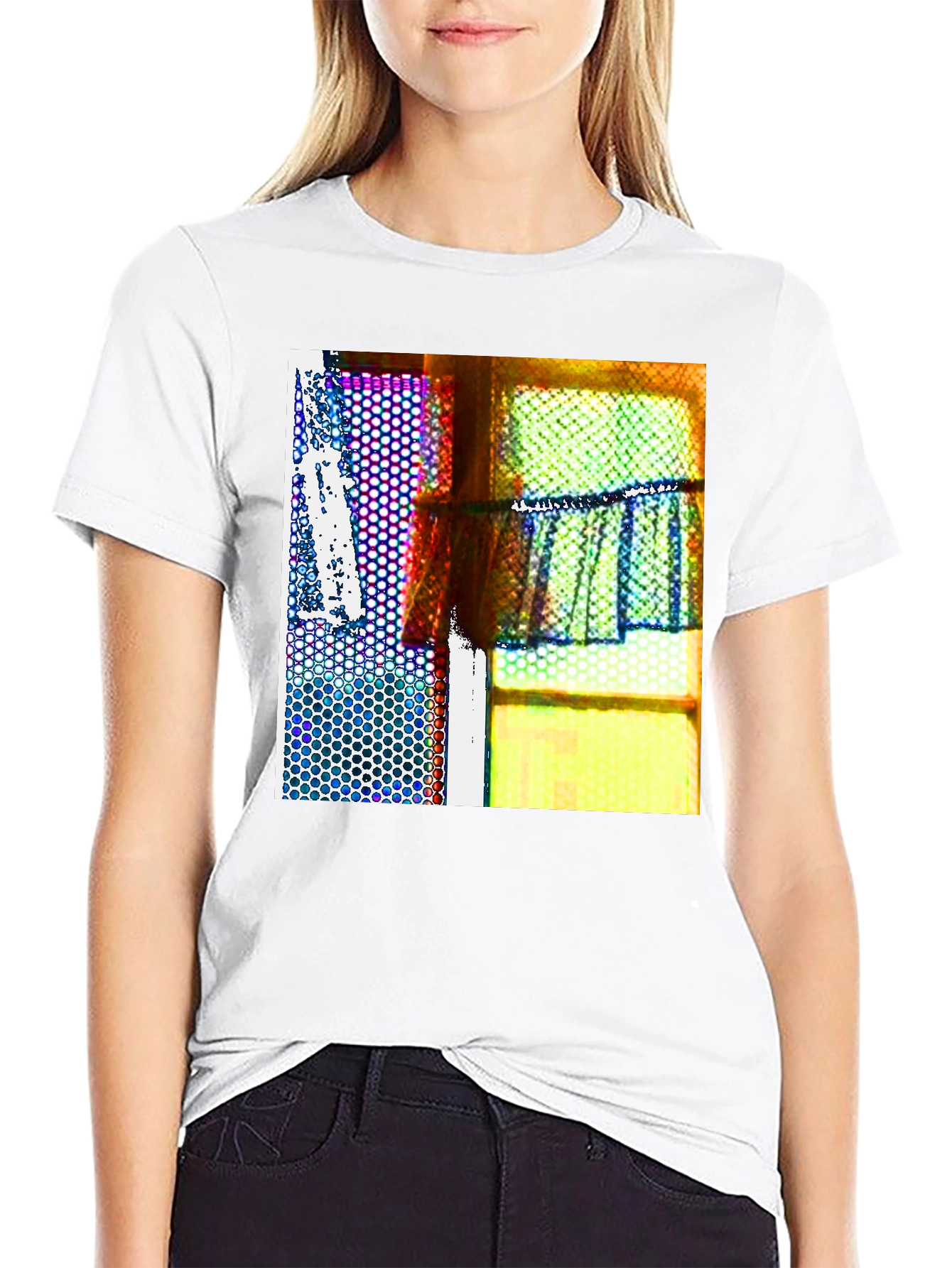 Abstract Windowpane Graphic Tee
