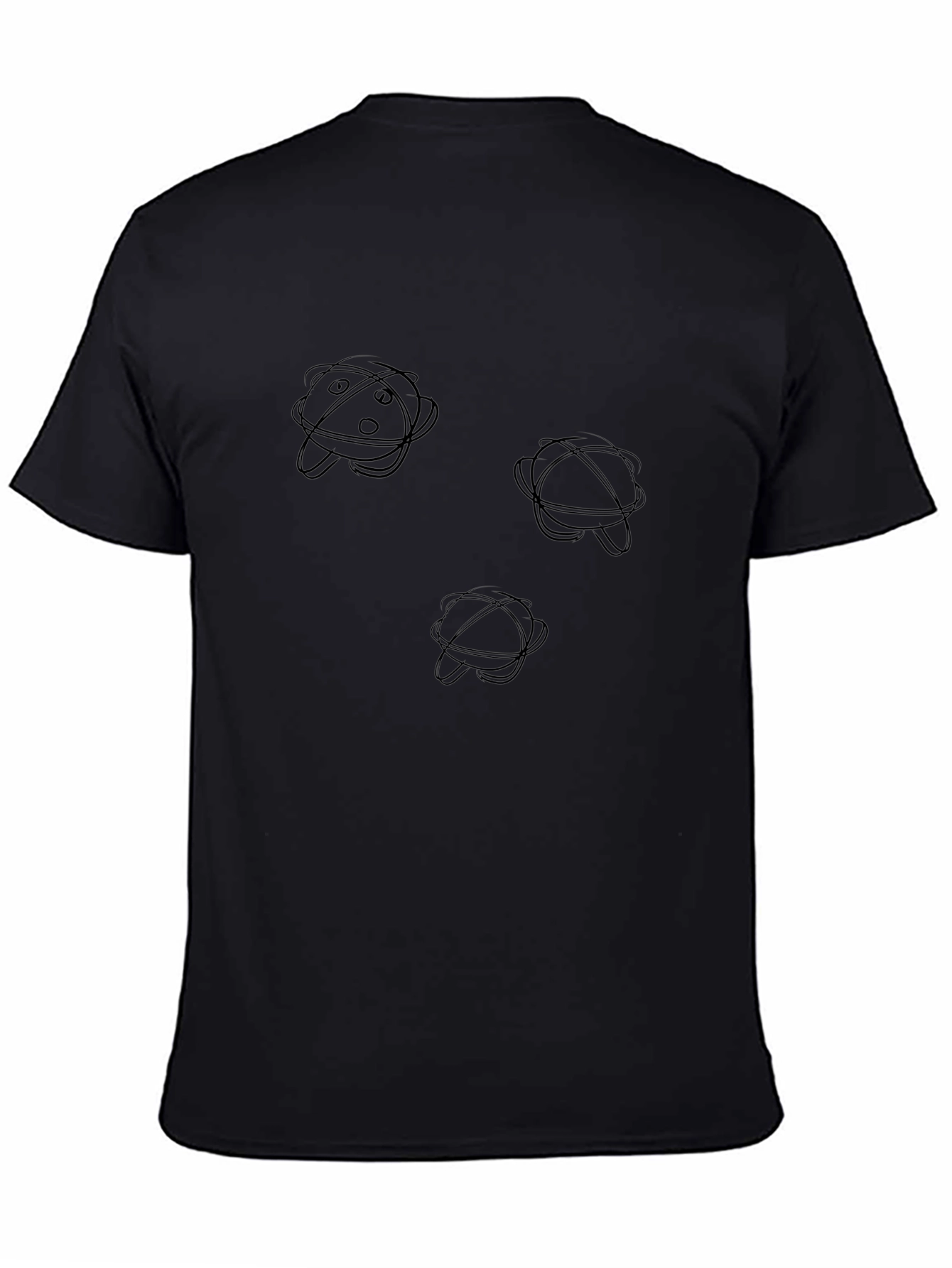 Abstract Planet T-Shirt - Mens Black Graphic Tee