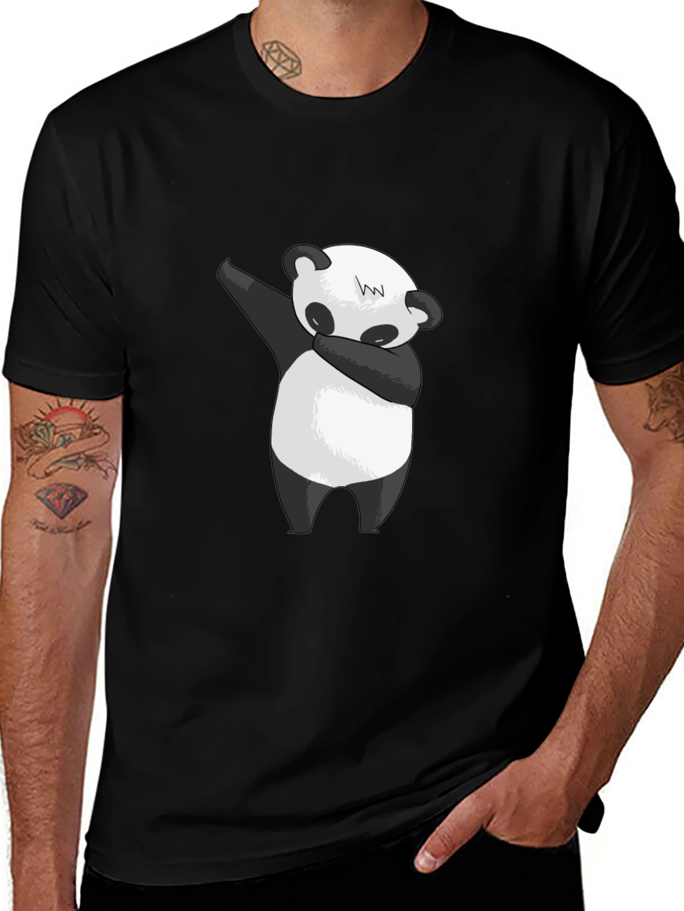 Dabbing Panda Black T-Shirt